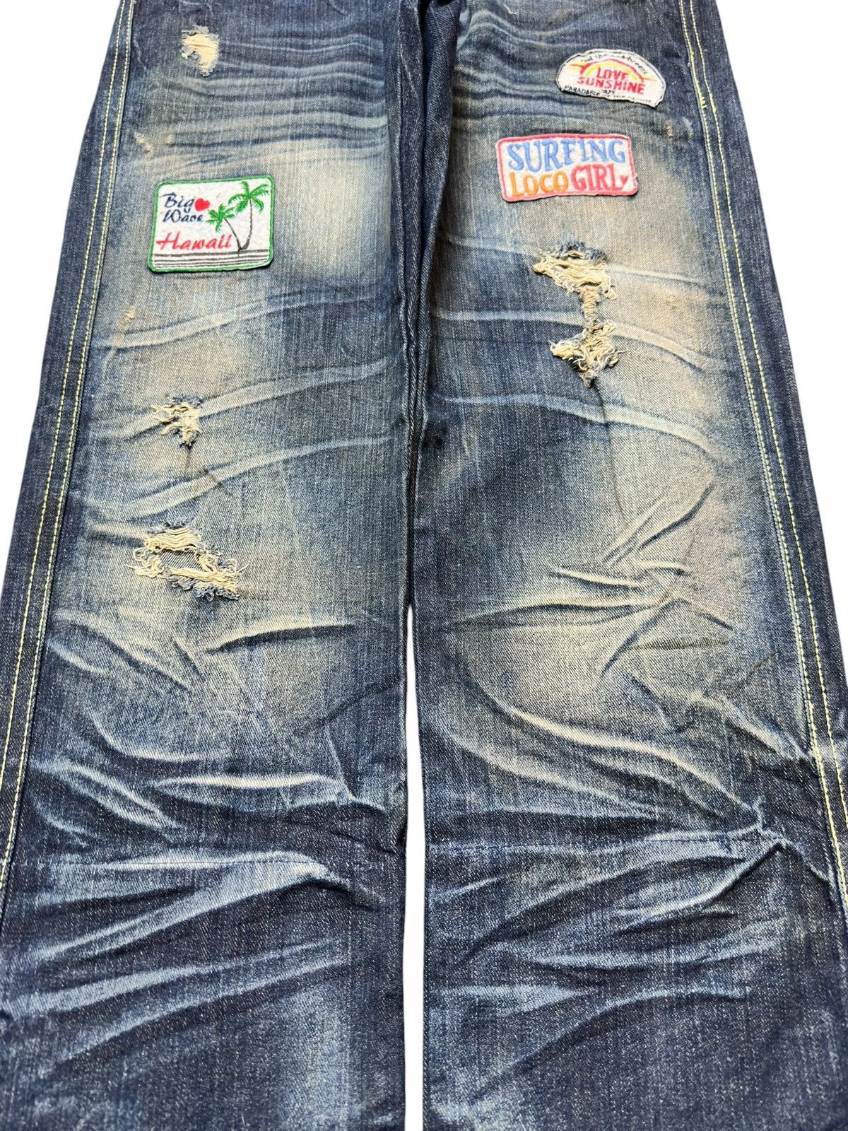 Tornado Mart Vintage Japanese Brand Mudwash Wrinkles Patchwork Denim Size US 30 / EU 46 - 3 Thumbnail