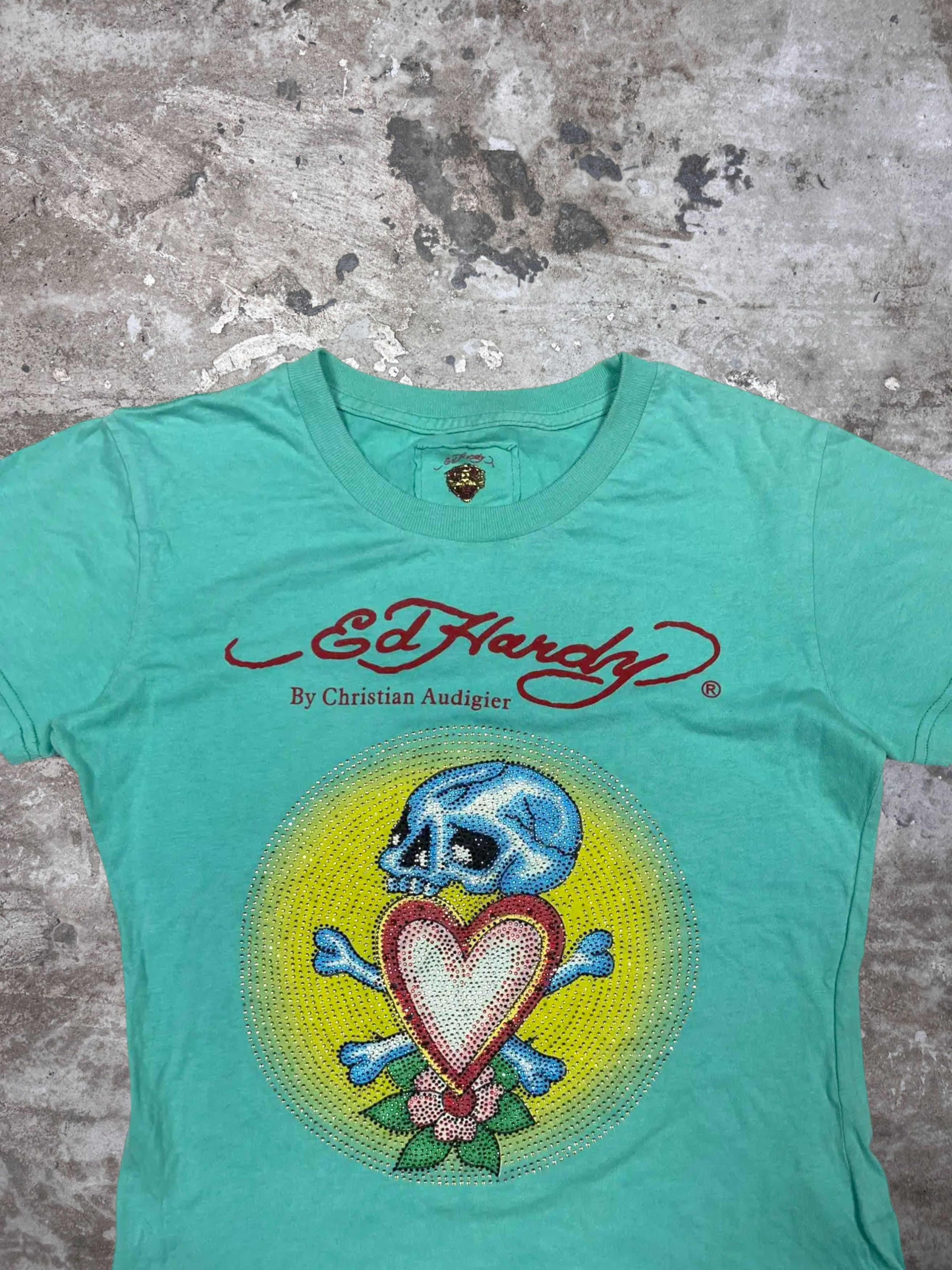 Christian Audigier ED HARDY Y2K RETRO PUNK SWAROVSKI RARE TOP TANK - 869 Size XL / US 12-14 / IT 48-50 - 2 Thumbnail