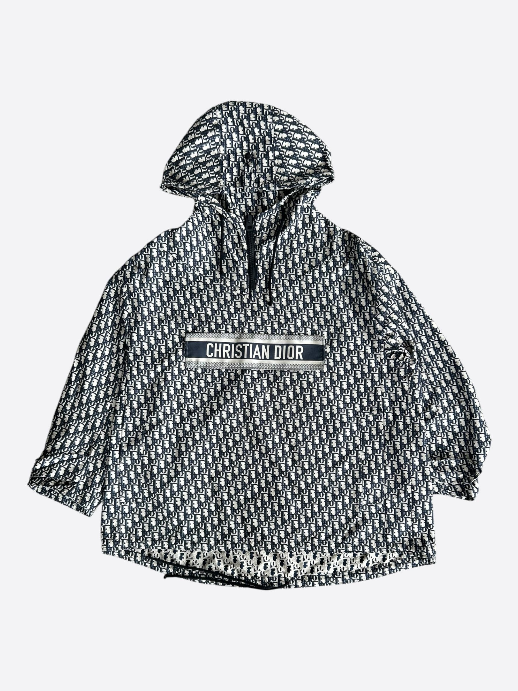 Dior Black & White Houndstooth Taffeta Oversized Women's Anorak Size L / US 10 / IT 46 - 1 Thumbnail