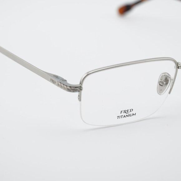 FRED Fred FG50024U 016 Eyeglasses Palladium 55mm Rectangle Frame Size ONE SIZE - 2 Thumbnail