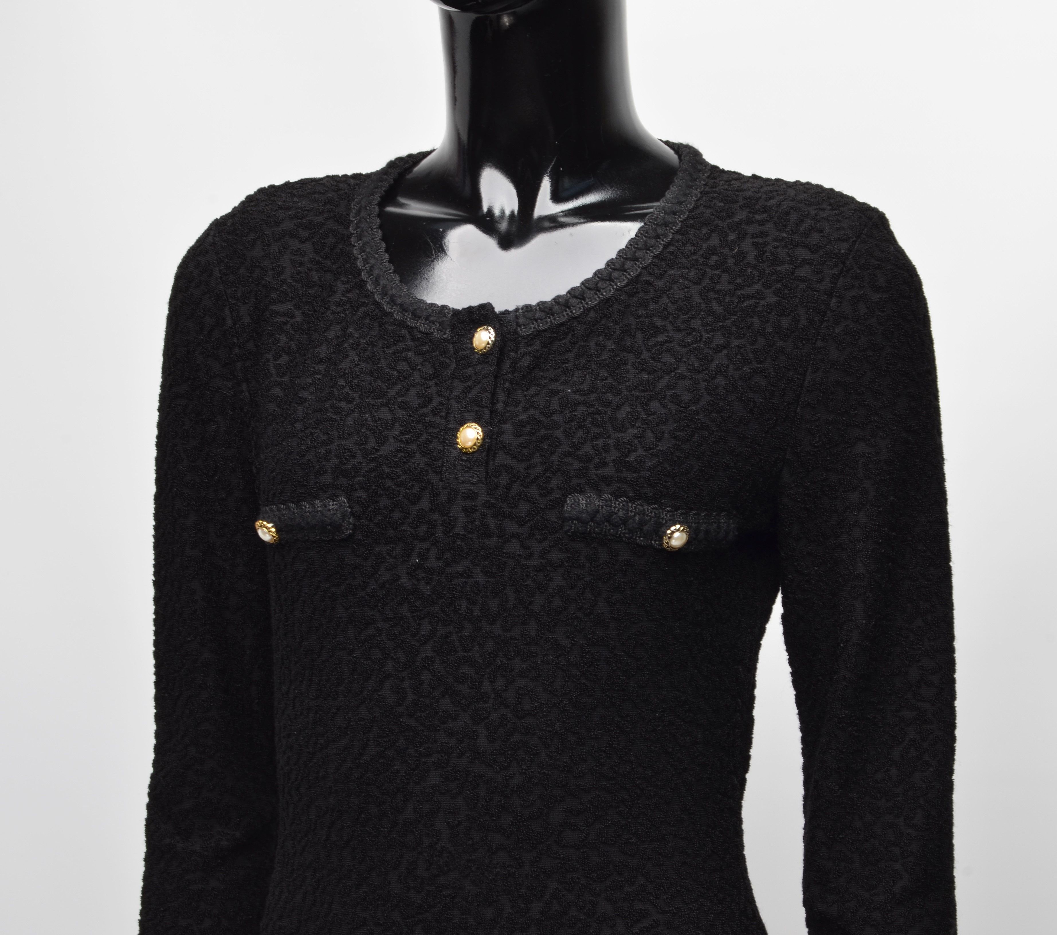 Vintage Vintage Les Swity Glam Black Long Sleeve Bodysuit Size M / US 6-8 / IT 42-44 - 2 Thumbnail