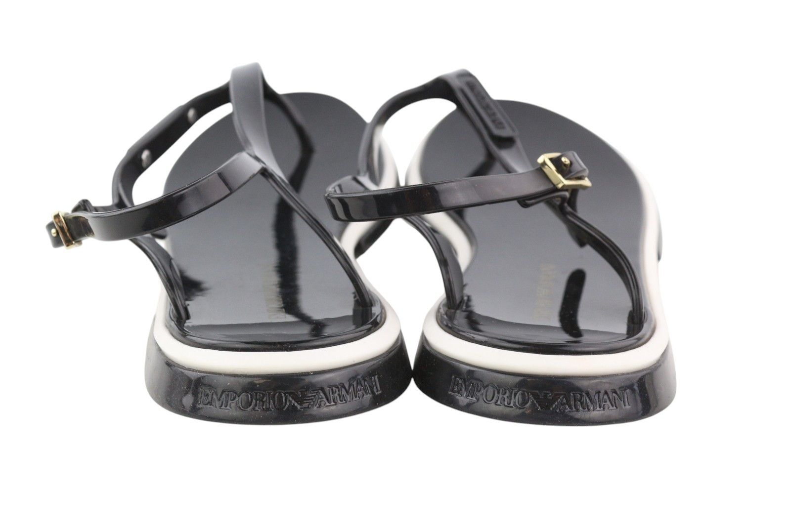 Emporio Armani EU37 Black Jelly Thong Slingback 84786 Size US 6 / IT 36 - 5 Thumbnail