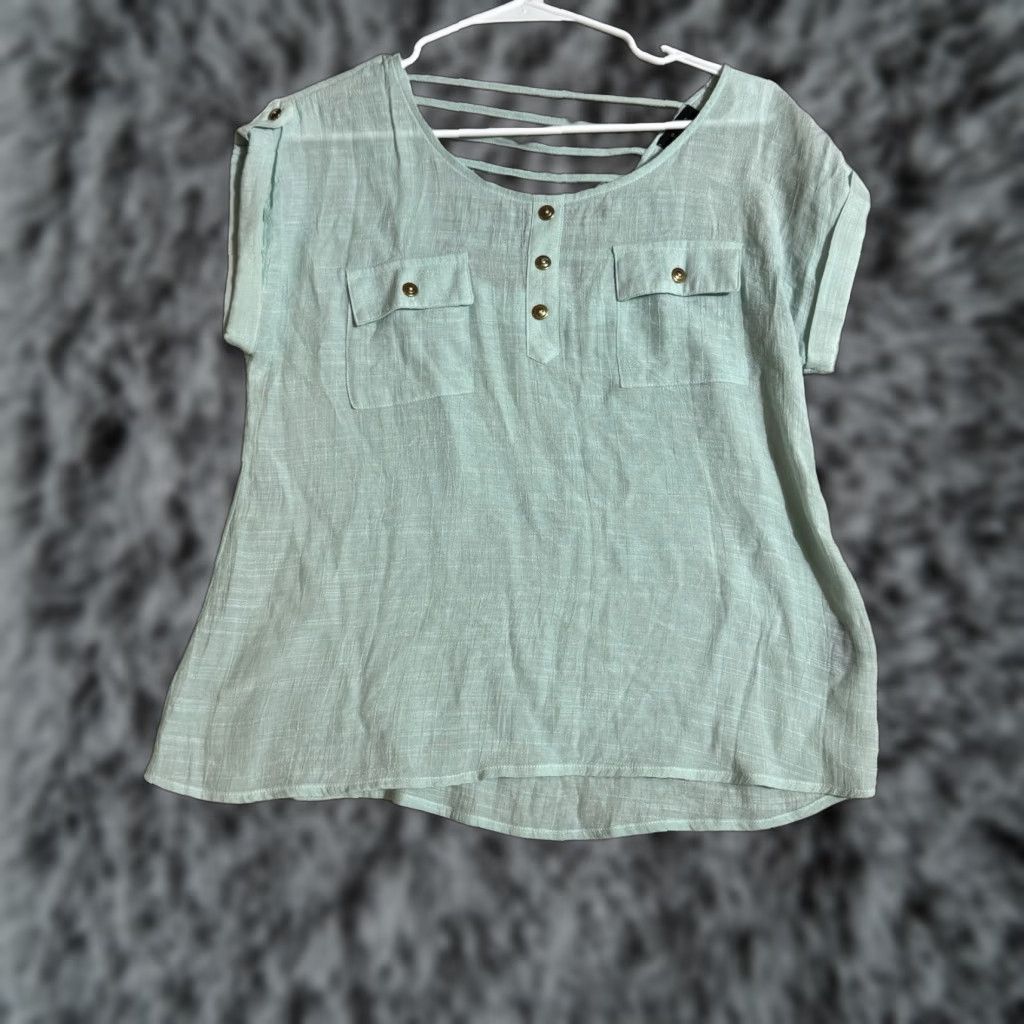 Vintage **Cottagecore Romantic Chic Boho Top Green Women's Medium Rayon** User: Cottagecore Romantic Chic Boho Top Green Women's Medium Rayon Size M / US 6-8 / IT 42-44 - 1 Thumbnail
