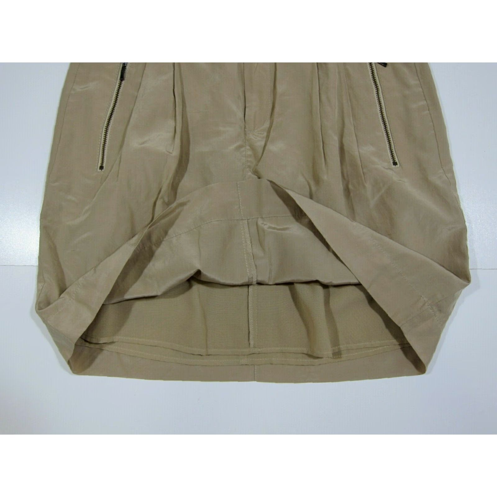 Banana Republic Banana Republic Brown Beige Silk Satin Zip Pocket Pencil Skirt Women Size 4/S Size 27" / US 4 / IT 40 - 6 Thumbnail