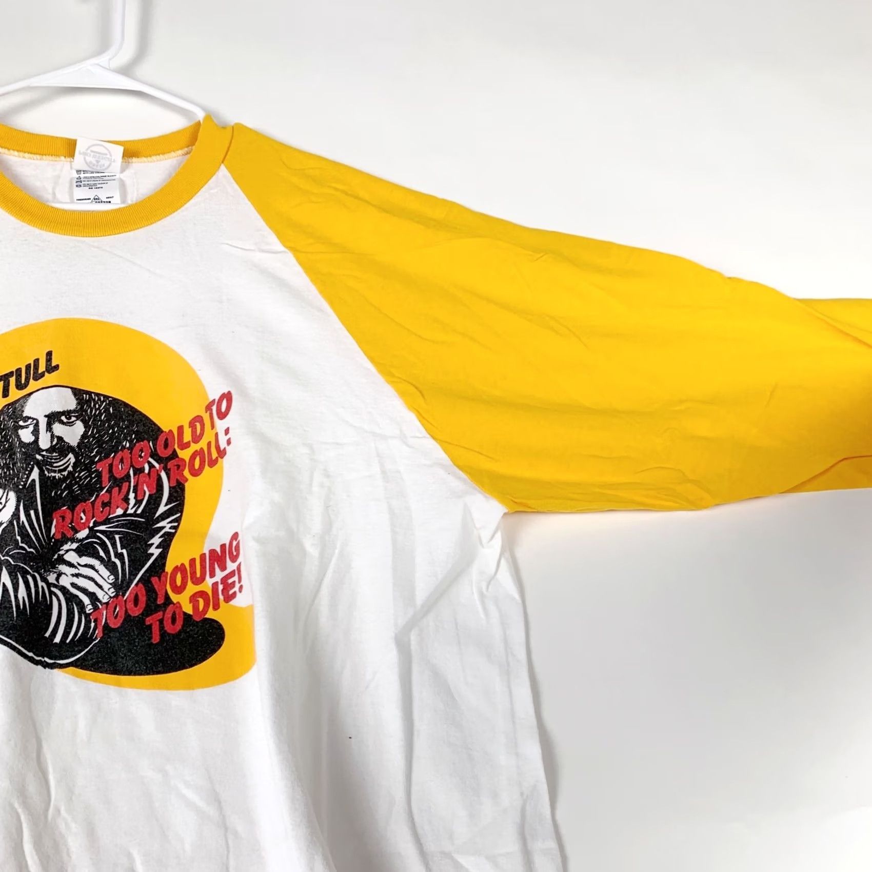 Delta Jethro Tull Too Old To Rock Too Young To Die Raglan Graphic 2005 T-Shirt 2XL White Nike? Size US XXL / EU 58 / 5 - 5 Thumbnail