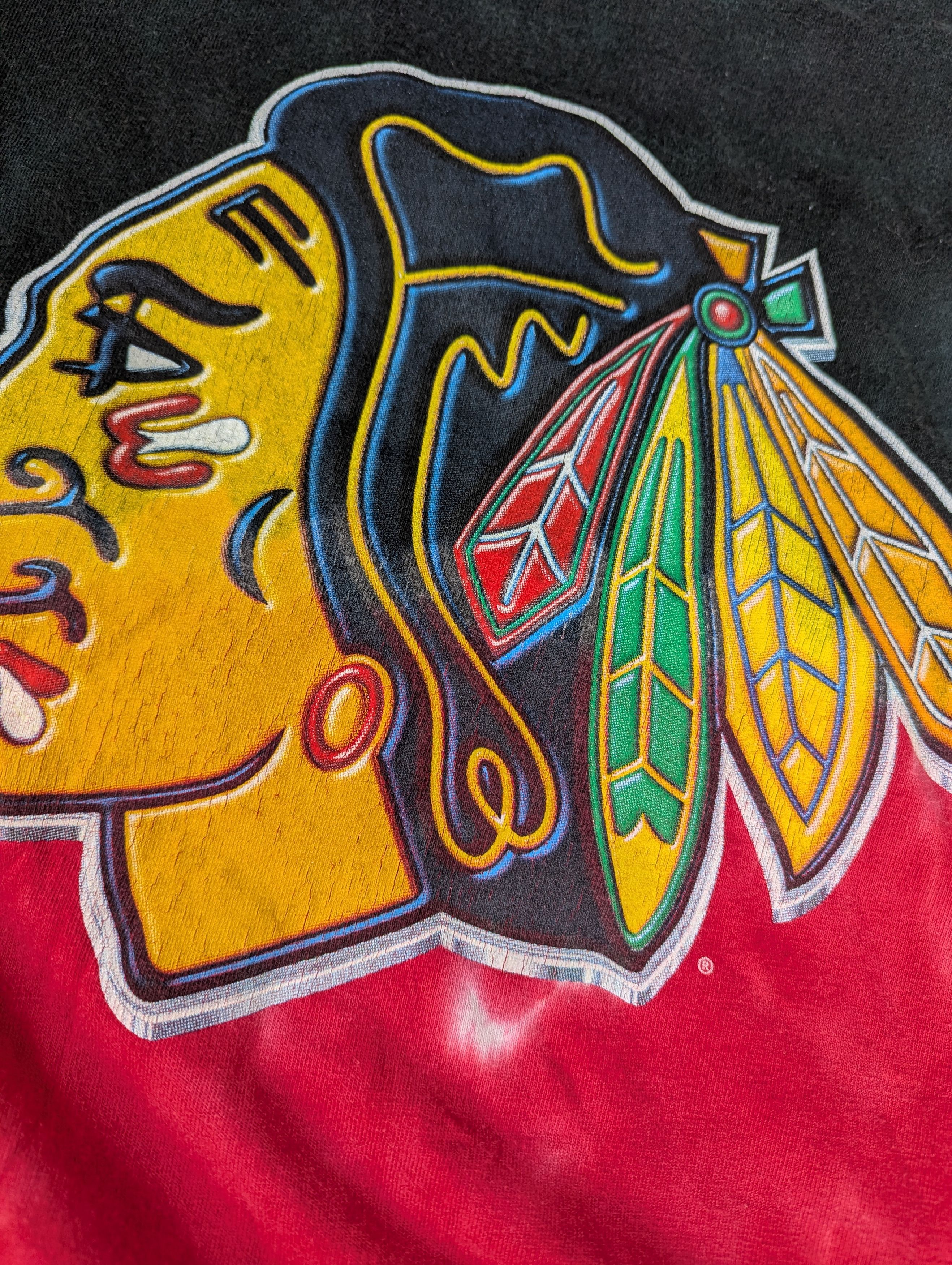 Liquid Blue × NHL × Vintage Liquid Blue 90's Chicago Blackhawks Tie Dye T Shirt Size US XL / EU 56 / 4 - 6 Thumbnail