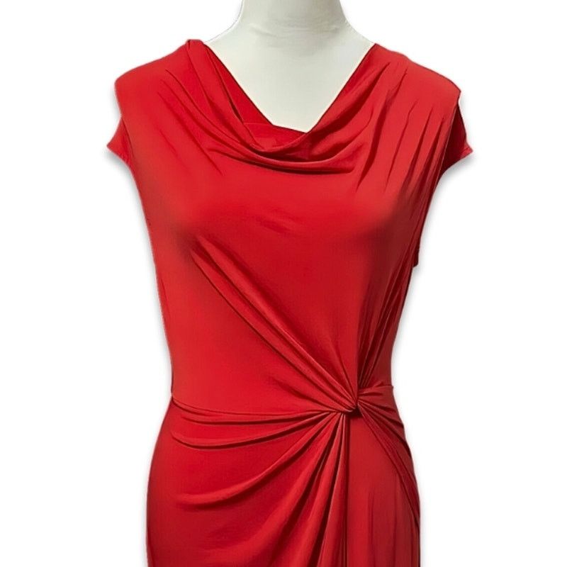 Other London Times Sheath Dress Cowl Neck Side Twist Red 2 NWOT Size XS / US 0-2 / IT 36-38 - 3 Thumbnail