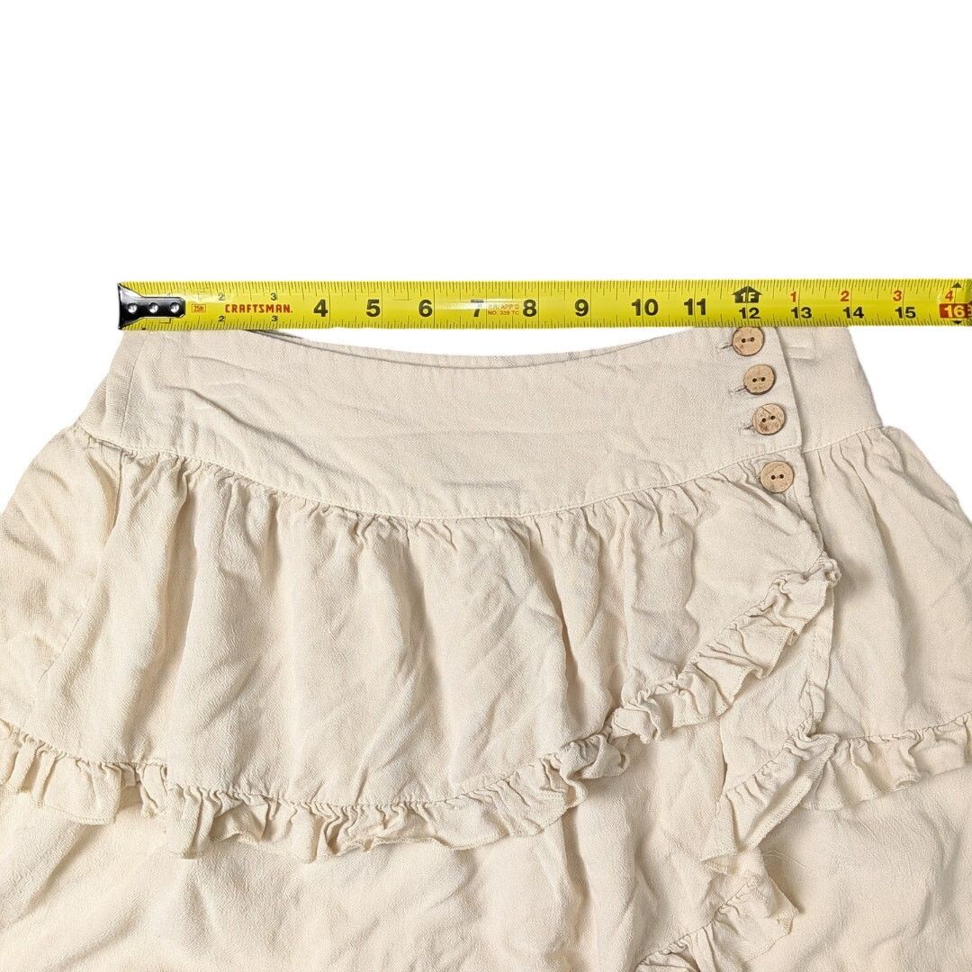 Forever 21 Forever 21 Y2K Creme Tiered Mini Wrap Skirt | Women's M Size 32" / US 10 / IT 46 - 5 Thumbnail