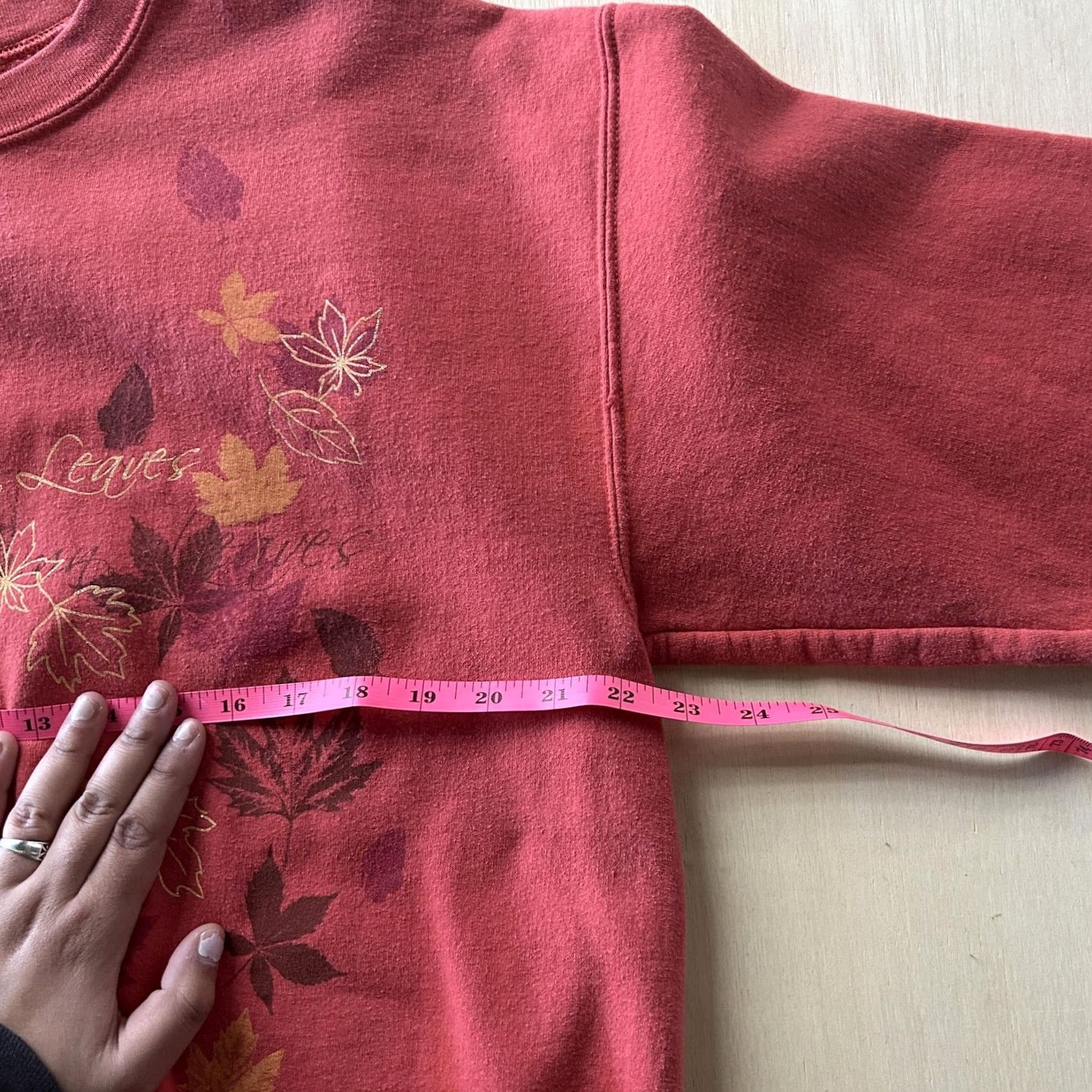 Gildan Y2K Autumn Leaves Sweatshirt Mens Large Red Gildan Heavy Blend Fleece Pullover Size US L / EU 52-54 / 3 - 4 Thumbnail