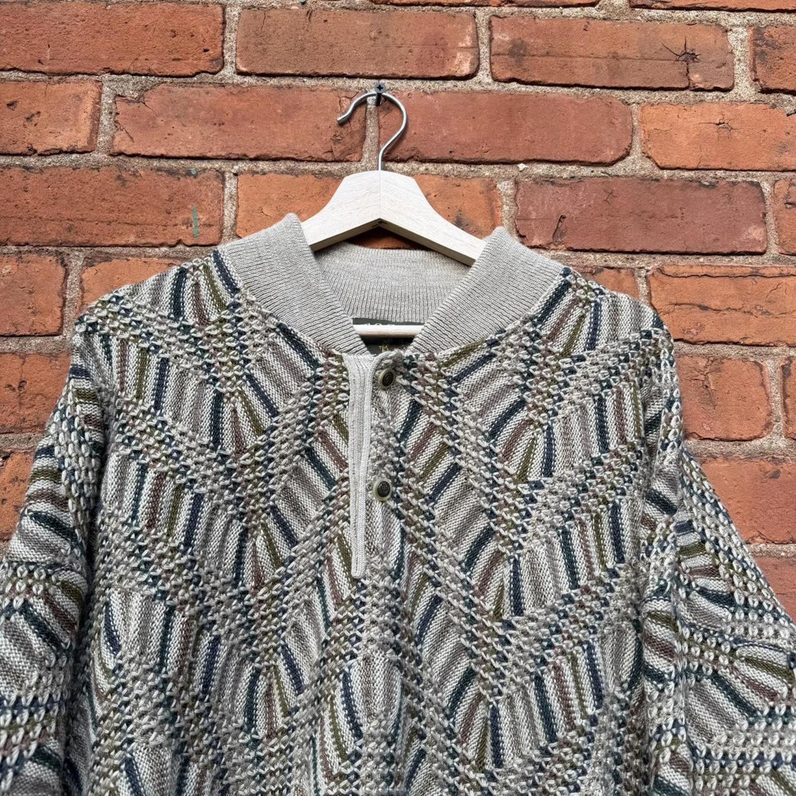 Other vintage tosani 3d knit coogi style 1/4 button knit sweater Size US XL / EU 56 / 4 - 2 Thumbnail