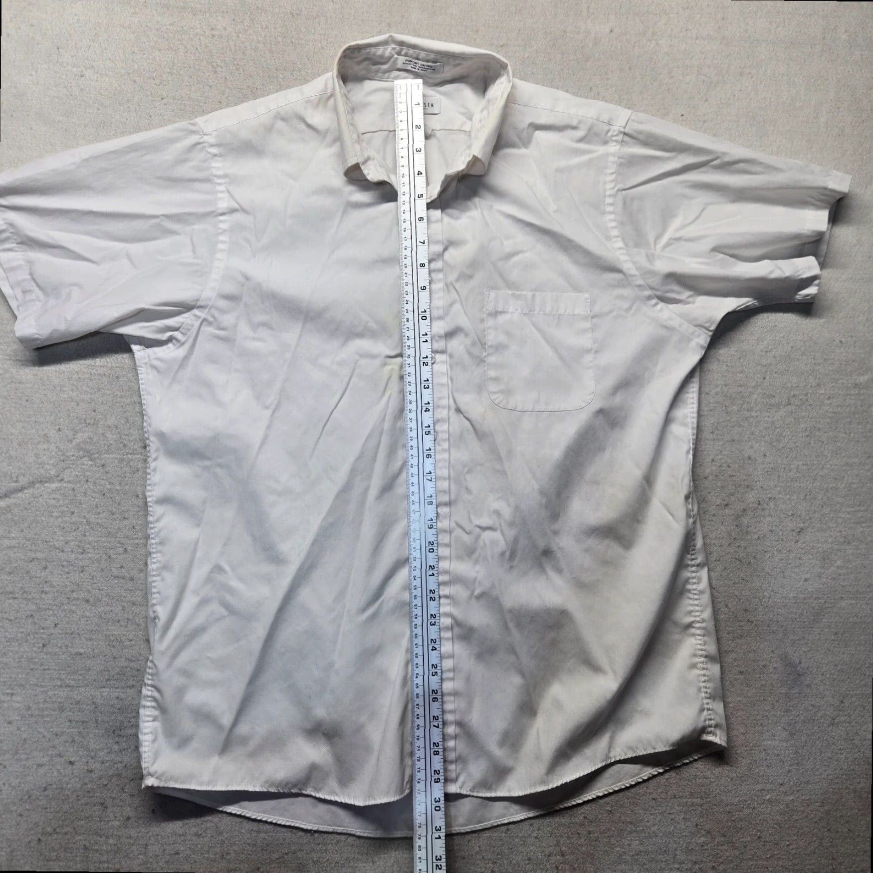 Van Heusen Van Heusen Button Up Short Sleeve White Cotton Shirt Men's XL Size US XL / EU 56 / 4 - 6 Thumbnail