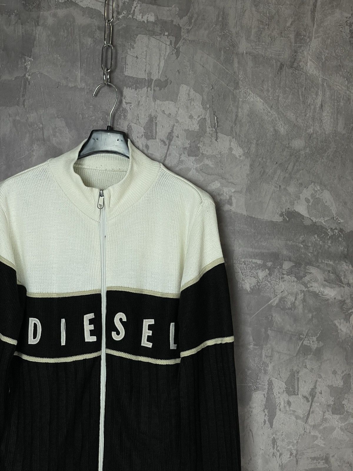 Diesel × If Six Was Nine × Japanese Brand Vintage Diesel Big Center Logo Y2K Avant Garde Boxy Sweater Size US S / EU 44-46 / 1 - 4 Thumbnail