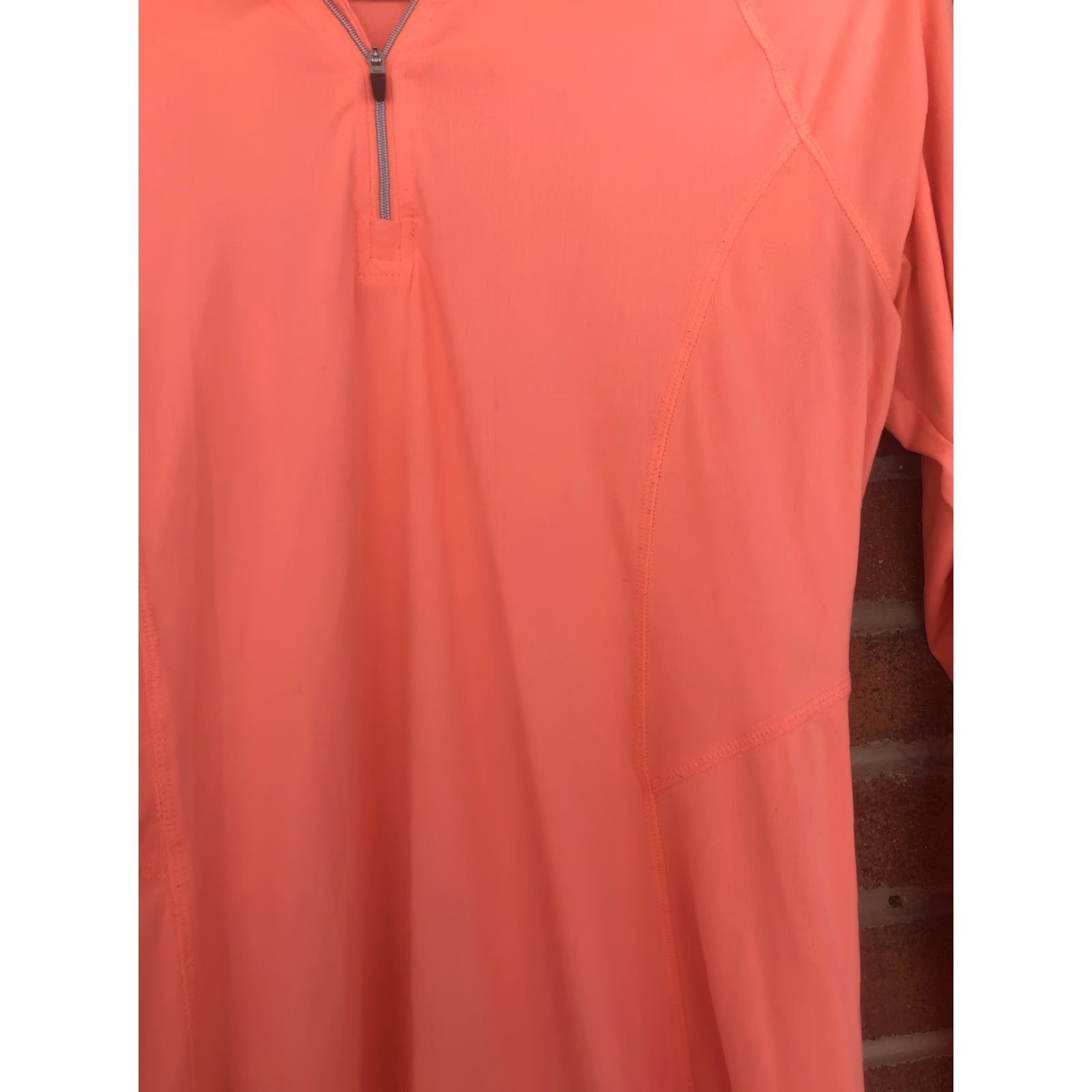 Reebok Reebok Pullover Womens L Large Neon Orange 1/4 Zip Performance Training Top Size L / US 10 / IT 46 - 3 Thumbnail
