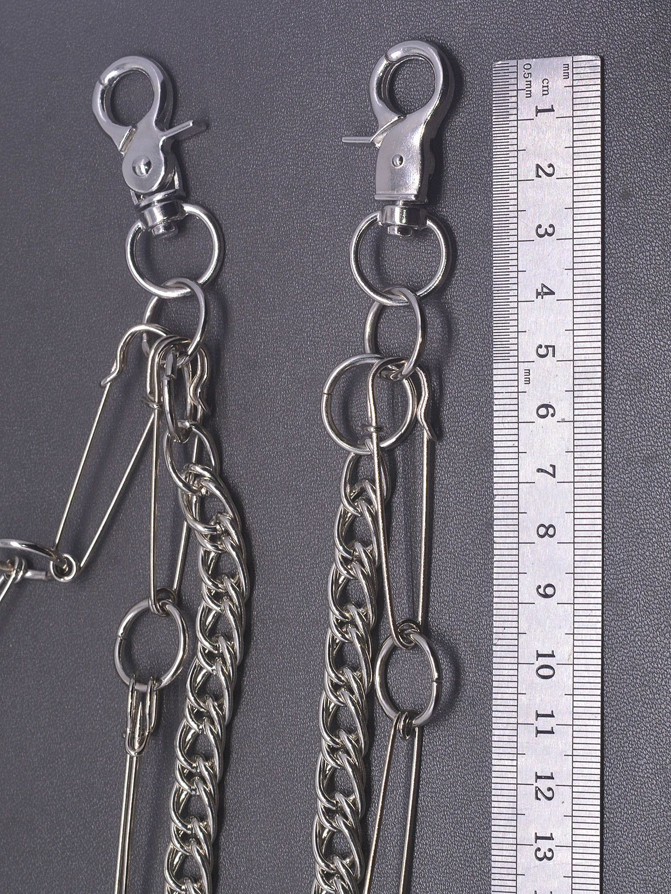 Japanese Brand × Jewelry Double-Layer Curl Pants Chain with Safety Pin Size ONE SIZE - 2 Thumbnail