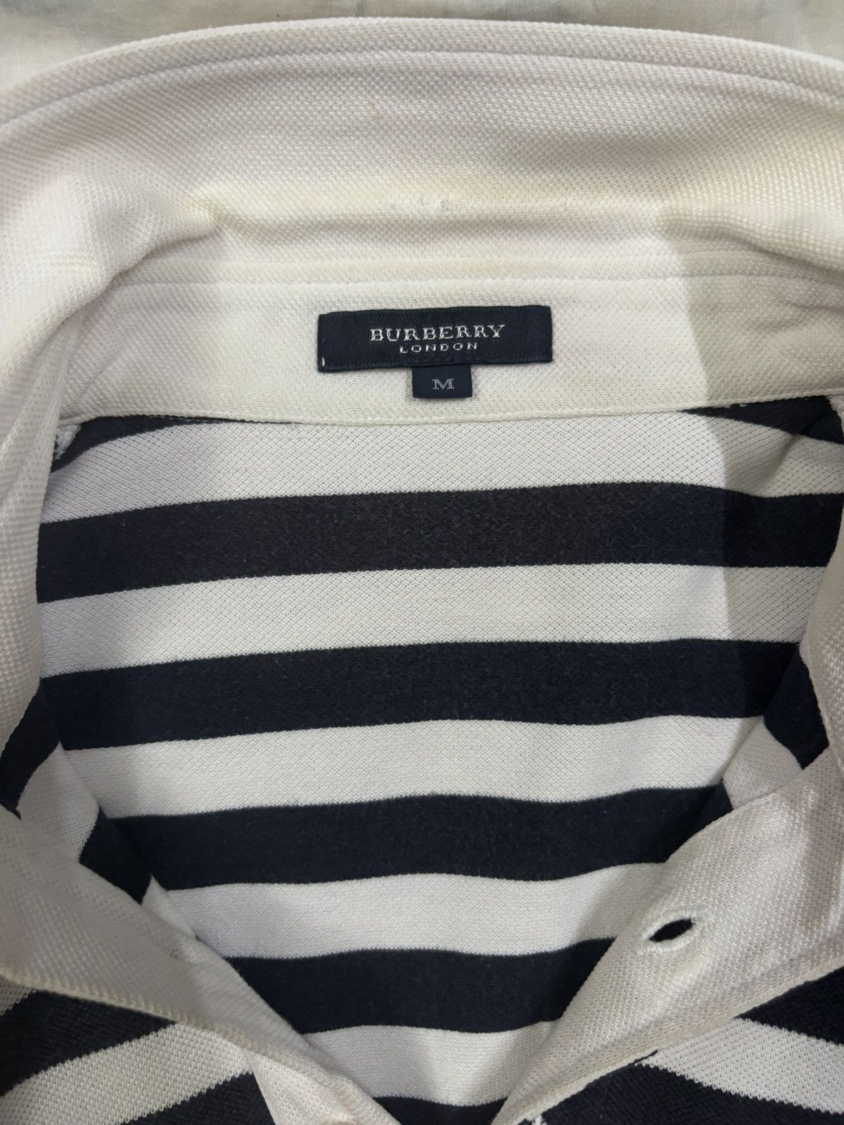 Burberry Vintage Burberry London Small Logo Striped Polo Shirt Size US M / EU 48-50 / 2 - 16 Thumbnail