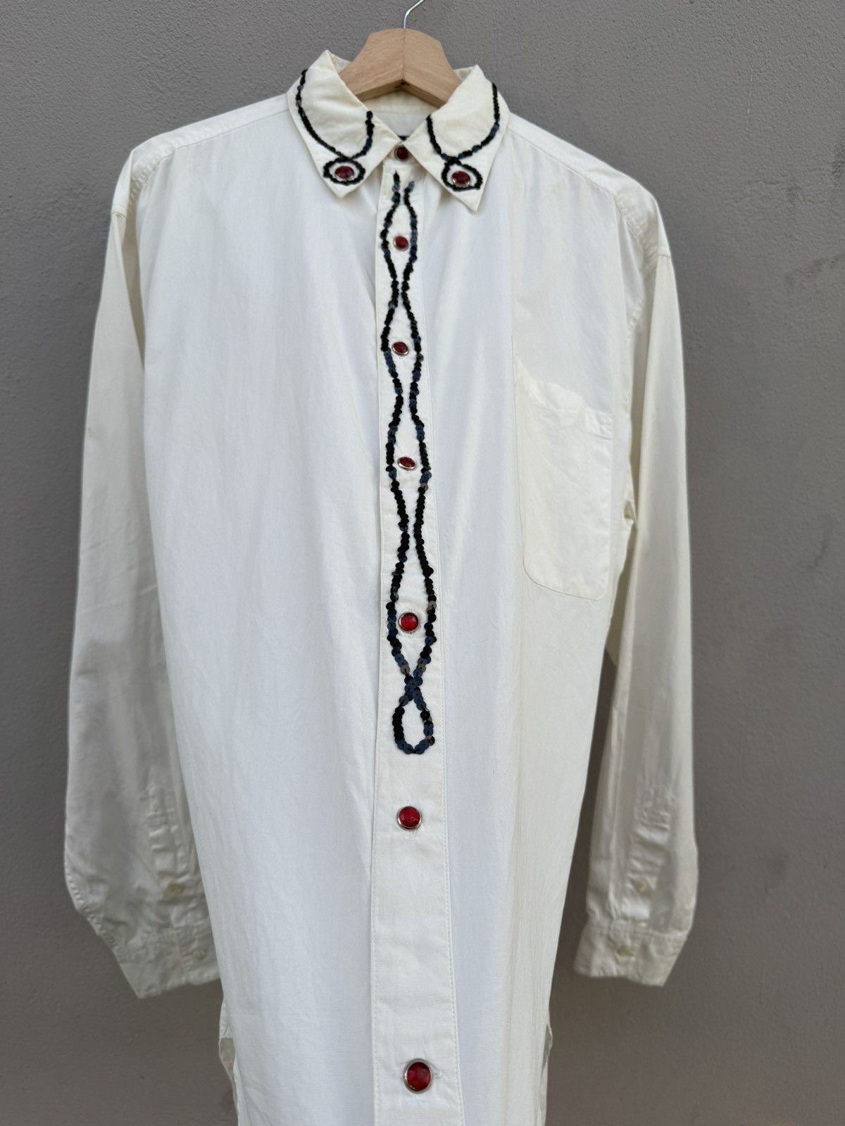Designer × Japanese Brand 💥Vintage 80s-90s Arrston Volaju KOHSHIN SATOH Designer Shirt Size US XL / EU 56 / 4 - 2 Thumbnail