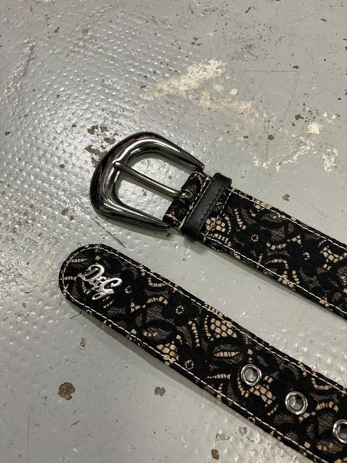 Dolce & Gabbana 2000s Dolce & Gabbana Black Lace Leather Belt Size ONE SIZE - 4 Thumbnail