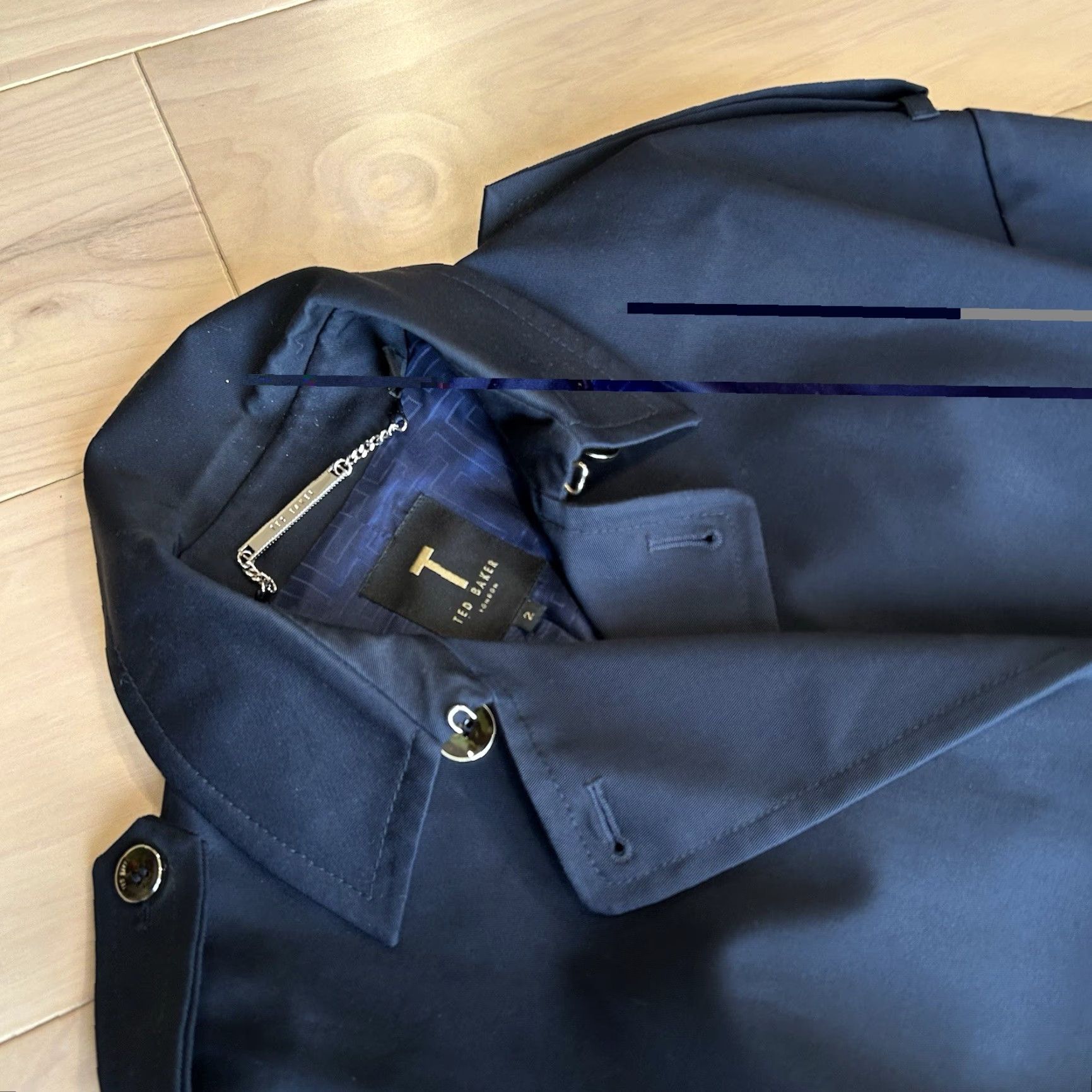 Ted Baker Ted Baker London Lightweight Belted Trench Coat Navy Blue Women’s 2 Coat for Women Trench Coat Vintage No Size XS / US 0-2 / IT 36-38 - 3 Thumbnail