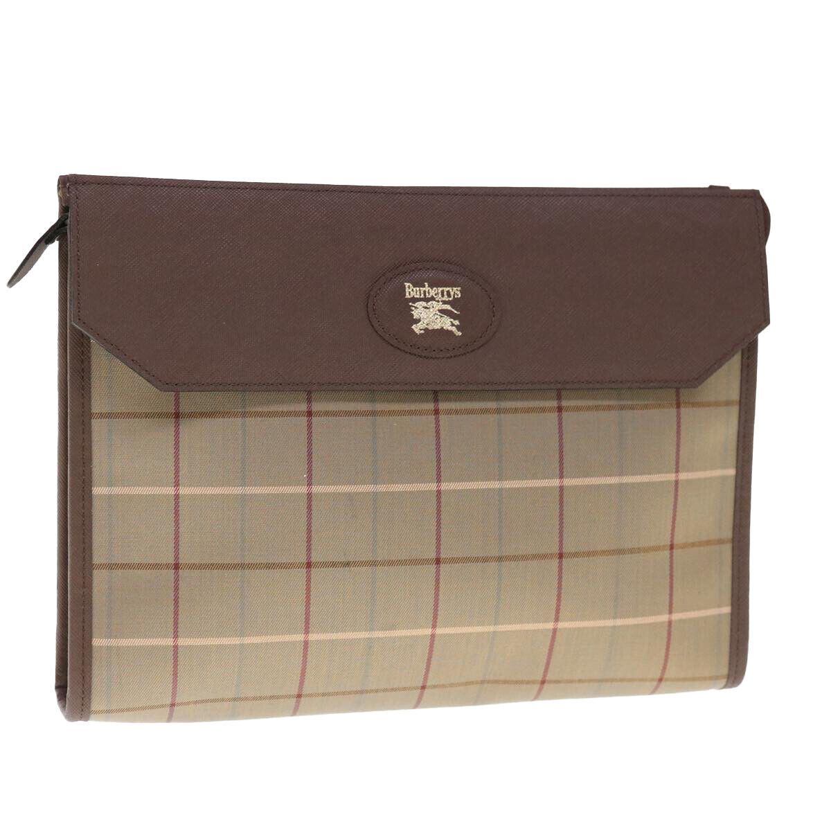 Burberry AUTHENTIC Burberrys Nova Check Clutch Bag Canvas Brown Size ONE SIZE - 1 Thumbnail