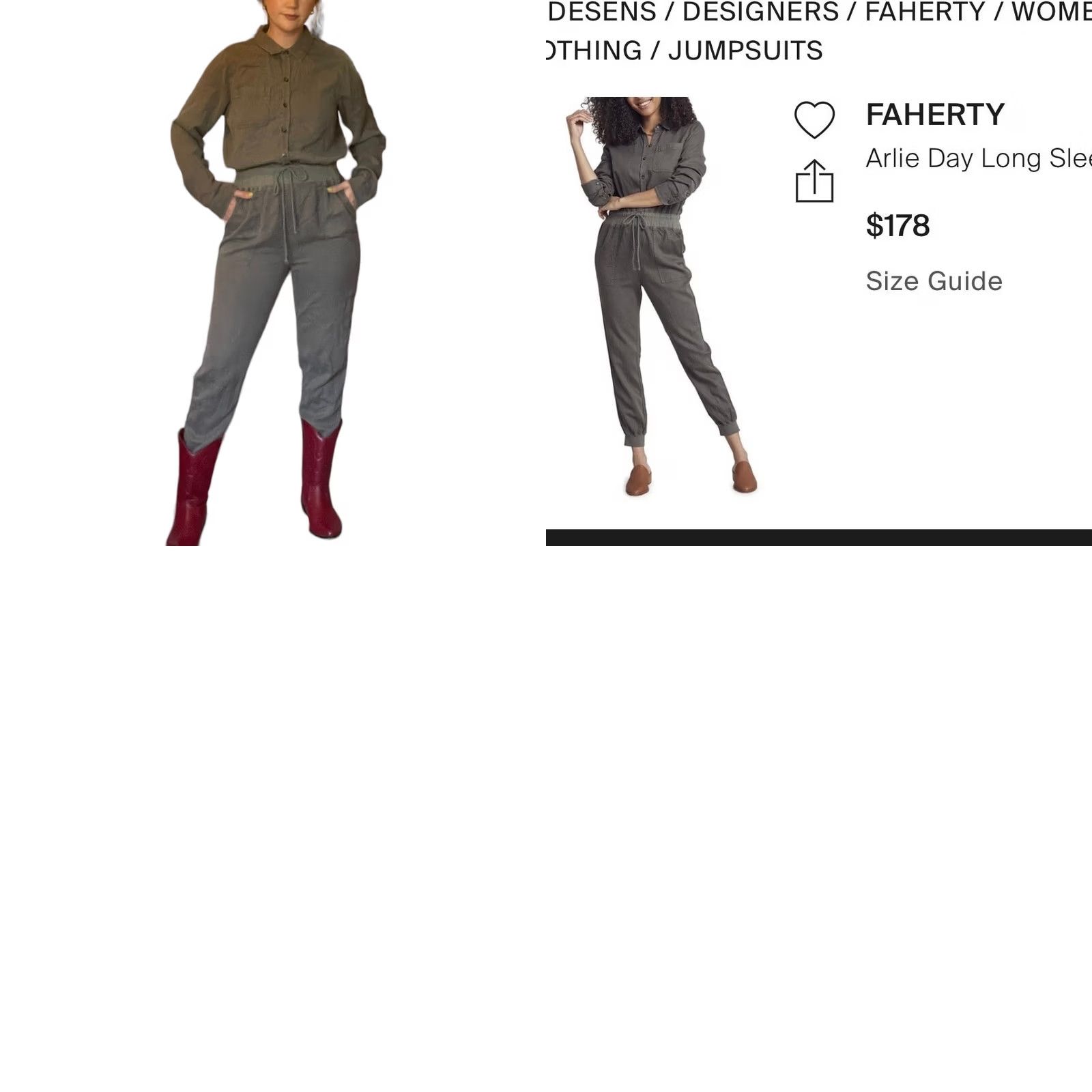 Faherty Faherty Arlie Day Jumpsuit Medium Surplus Green Long Sleeve Size M / US 6-8 / IT 42-44 - 9 Thumbnail