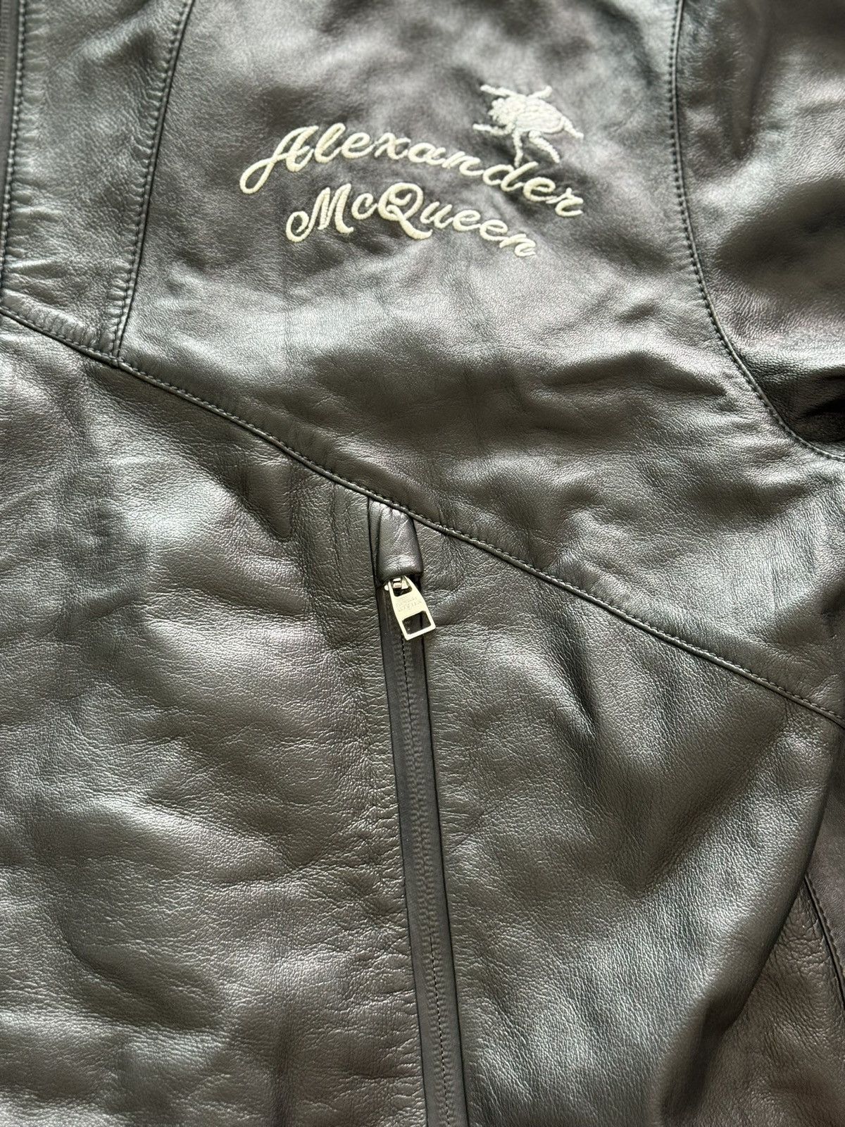 Alexander McQueen Alexander McQueen Leather Hooded Jacket Rare Size US L / EU 52-54 / 3 - 3 Thumbnail