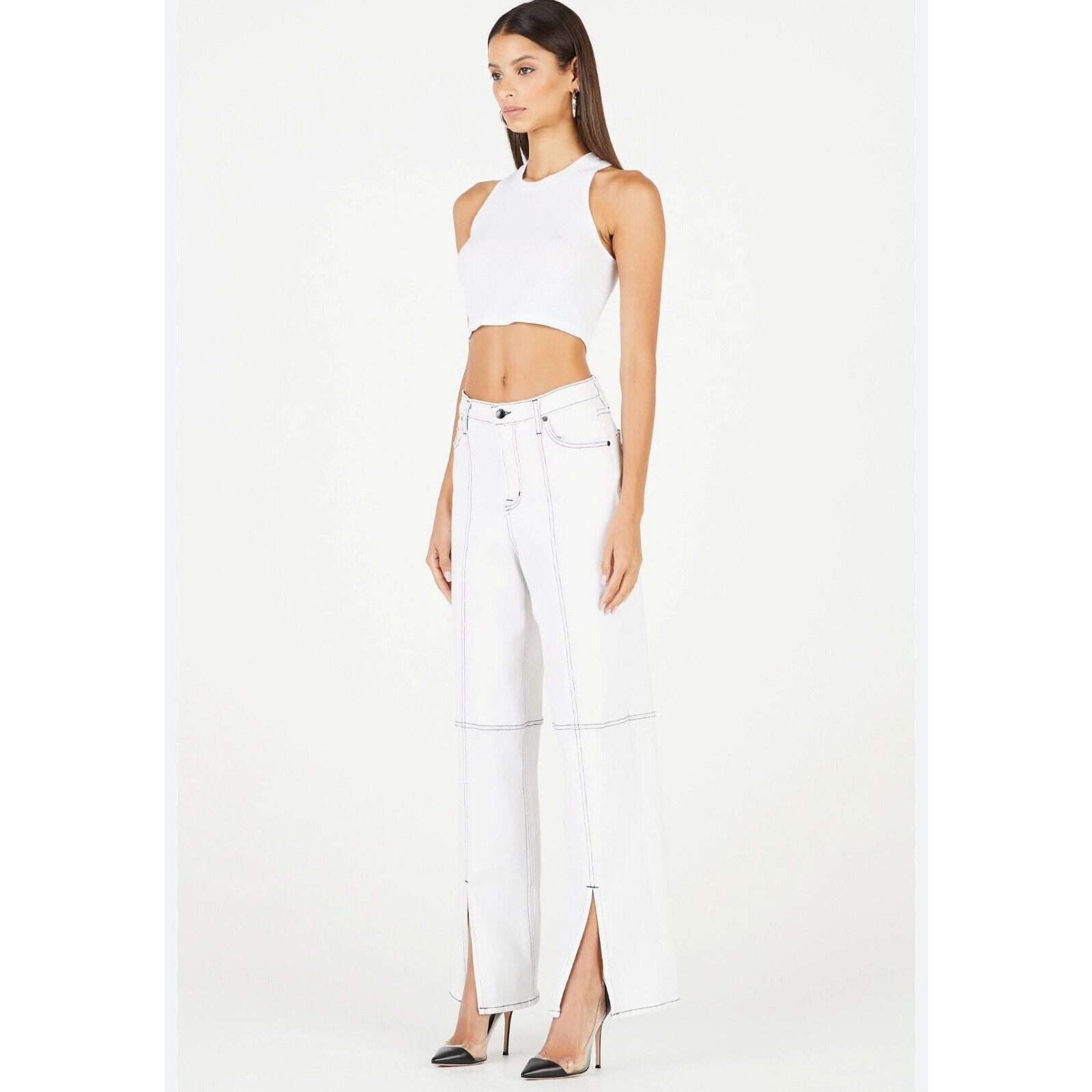 COTTONCITIZEN Cotton Citizen Women's Vickie Flare Wide Leg Jeans Size 26 Size 26" / US 2 / IT 38 - 4 Thumbnail