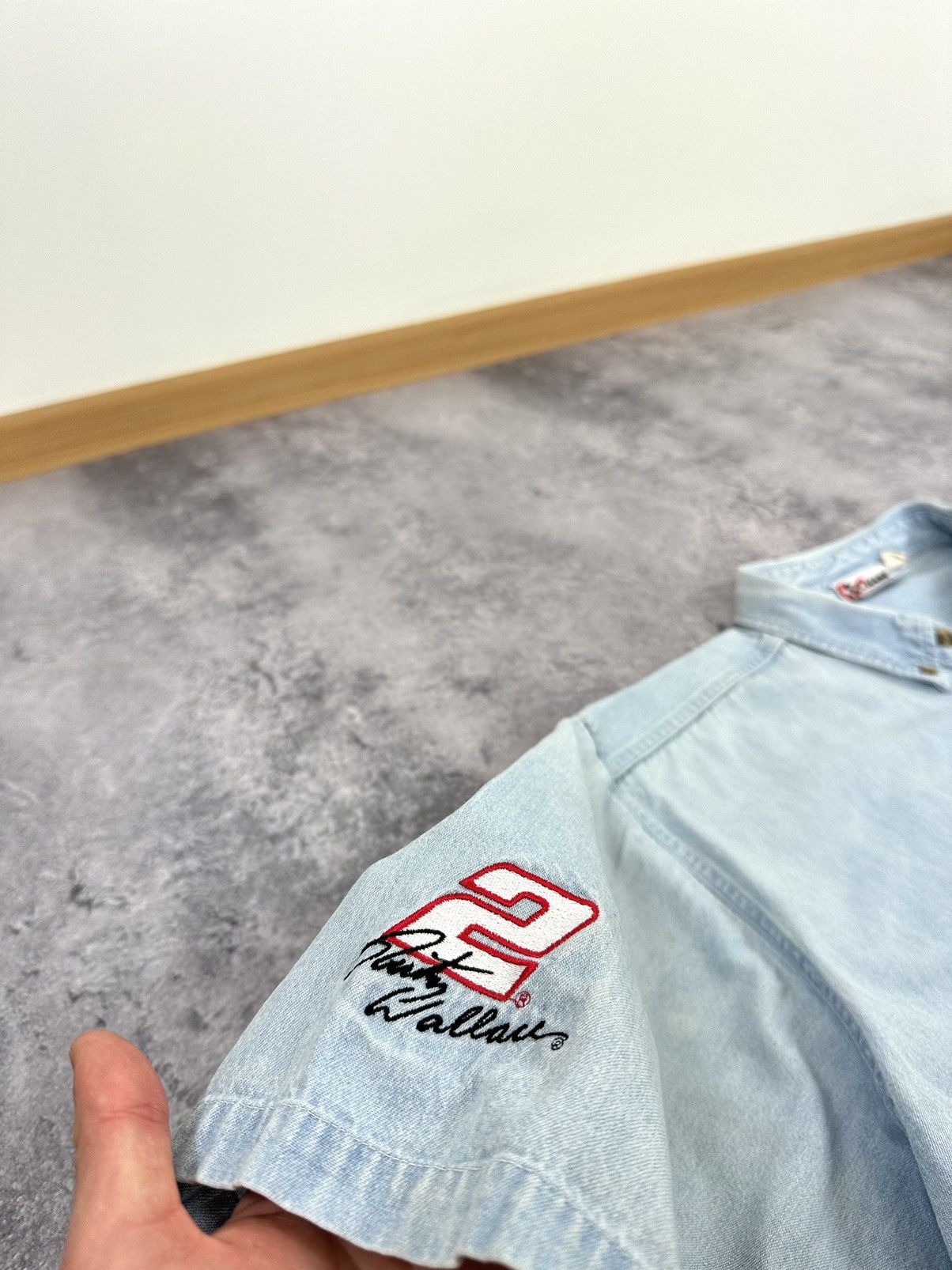 Formula 1 Vintage 90s NASCAR Rusty Wallace #2 Light Blue USA Shirt Tee Size US XXL / EU 58 / 5 - 5 Thumbnail