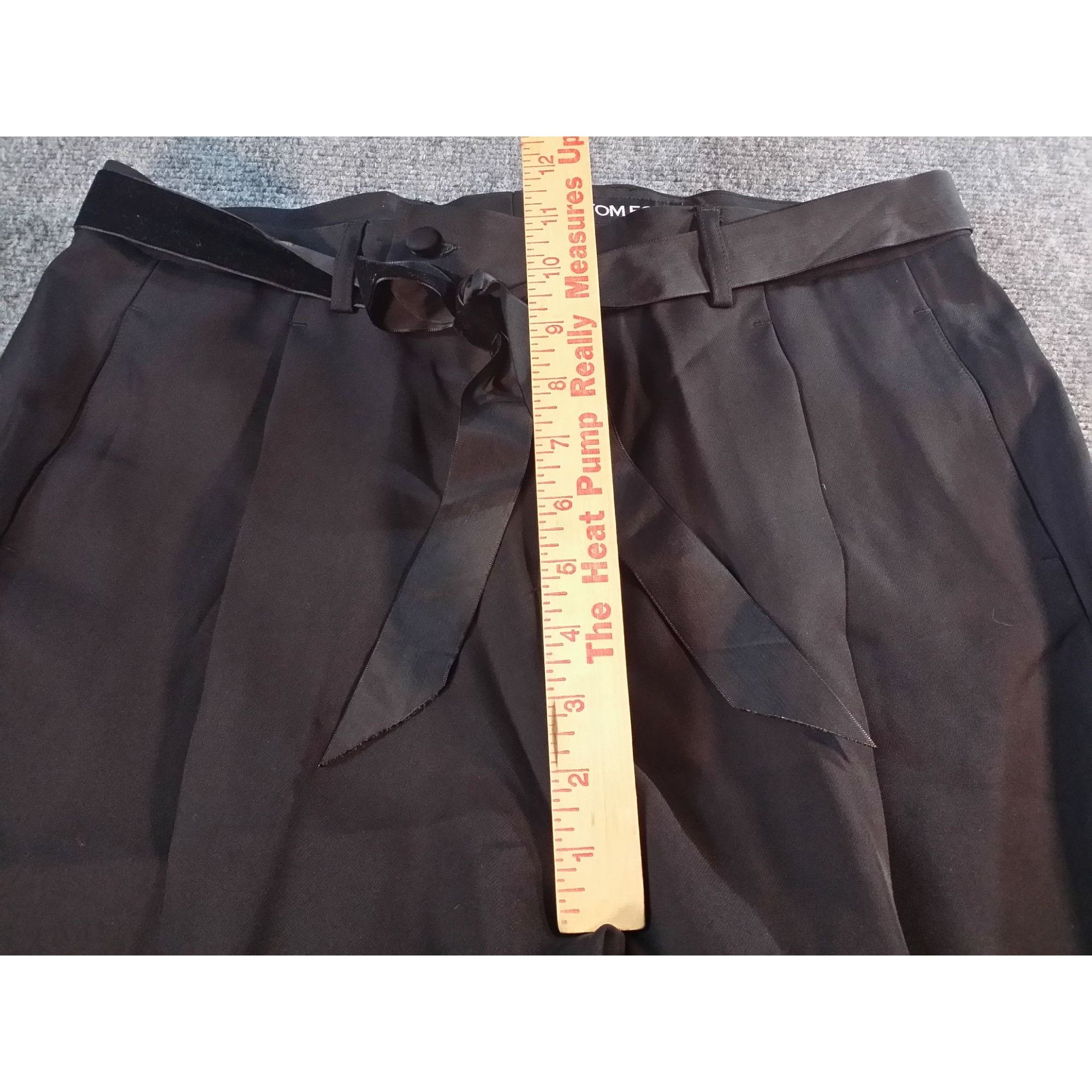 Tom Ford Tom Ford Trouser Dress Pants Women Sz 16 Black Raw Hem Belt Size 38" / US 16 / IT 52 - 5 Thumbnail