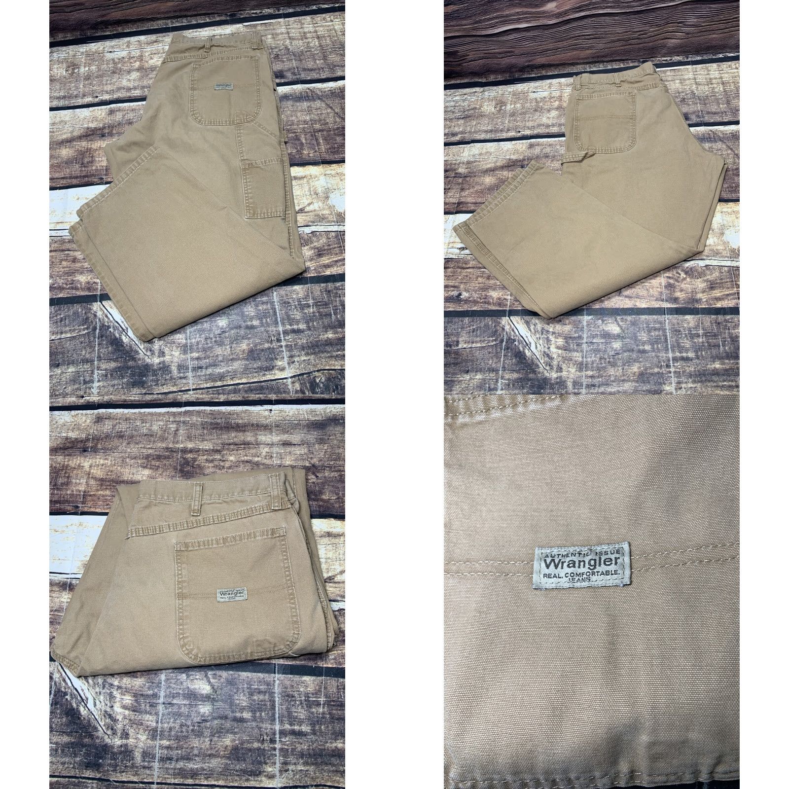 Wrangler Wrangler Carpenter Pants Mens 40 x 30 Tan Cotton Pockets Hammer Loop Belt Loop Regular Inseam 30 Vintage No Size US 40 / EU 56 - 8 Thumbnail