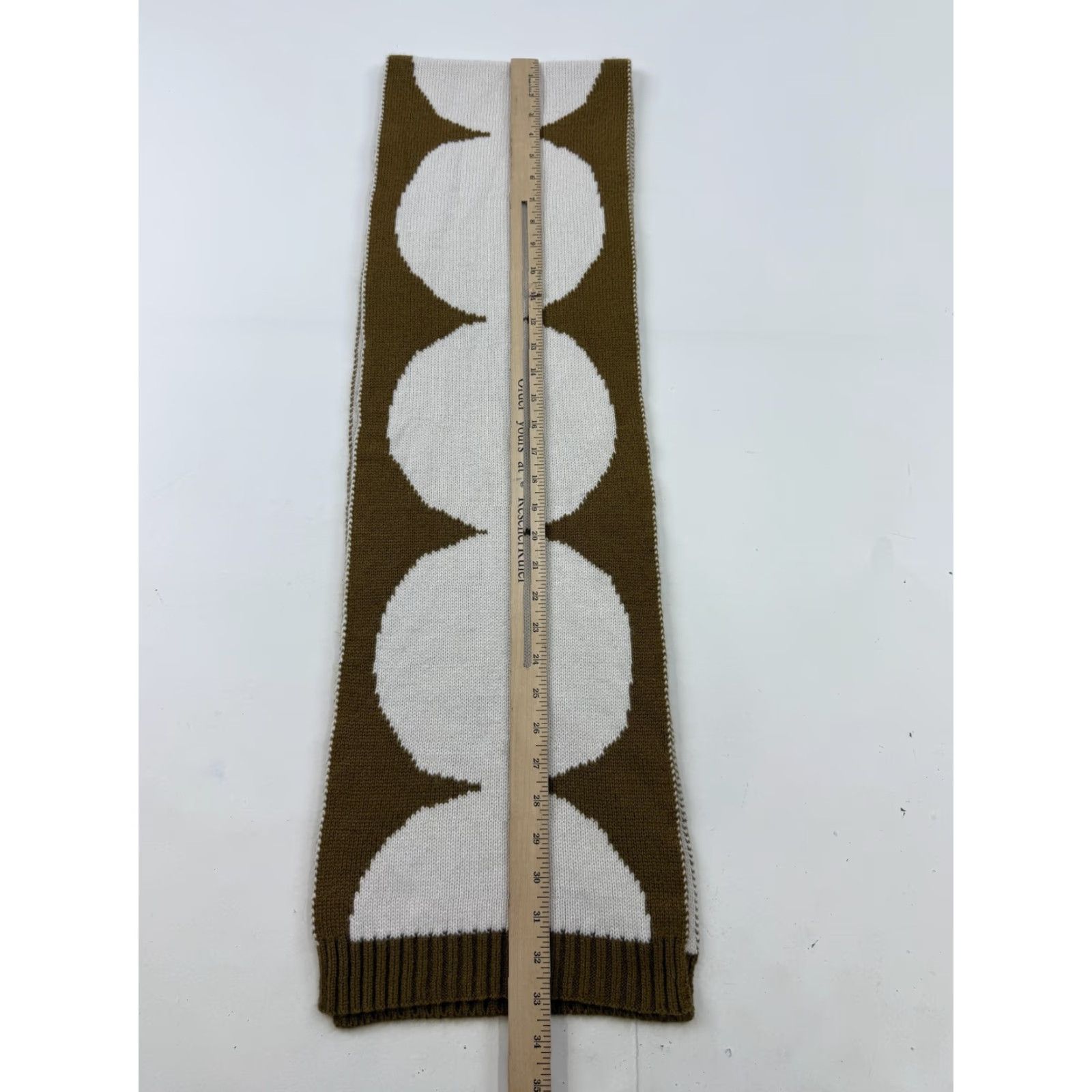 Marimekko Marimekko Scarf Womens One Size Brown Wool Knit Polka Dot Rectangle Uniqlo Size ONE SIZE - 5 Thumbnail