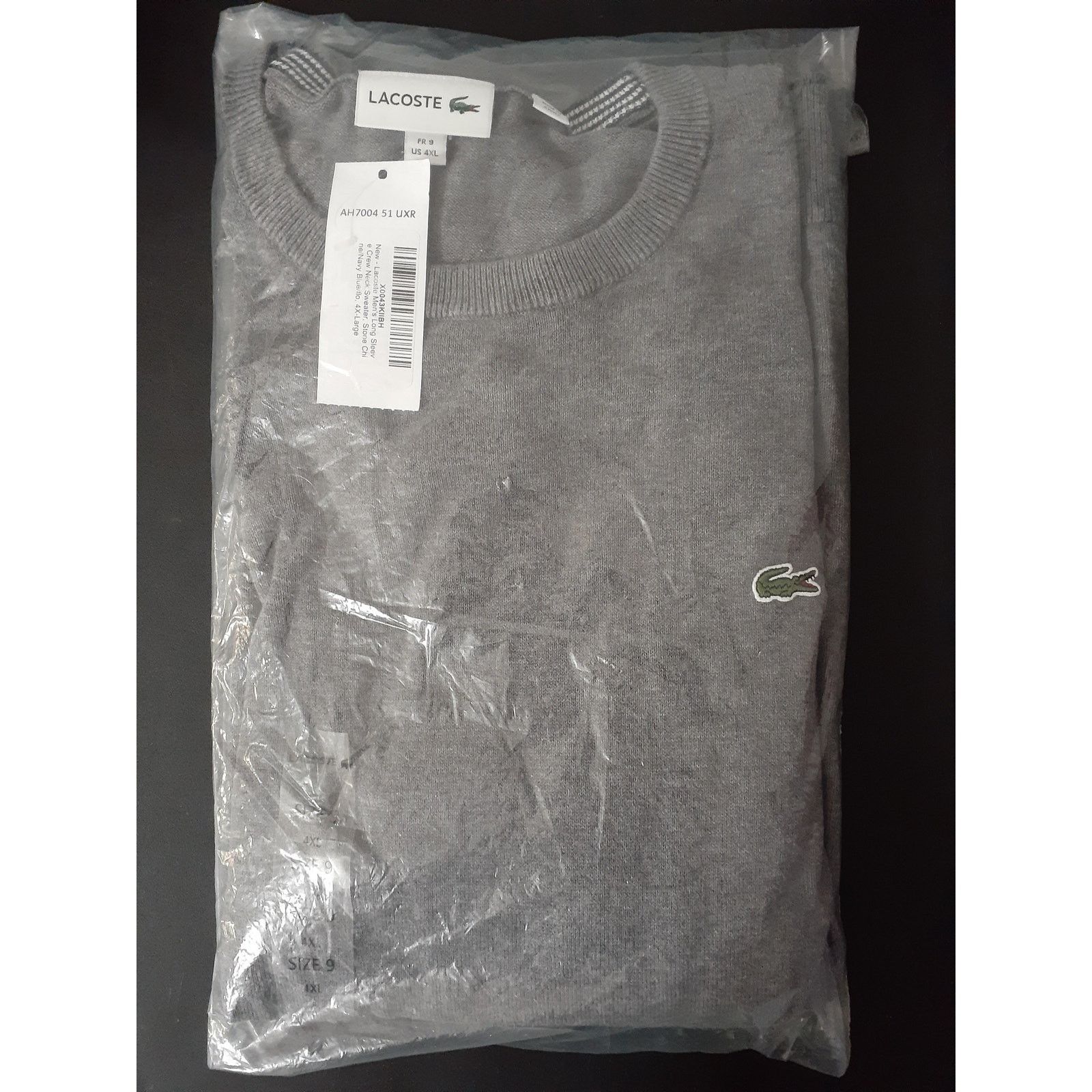Lacoste Lacoste Men's Long Sleeve Crew Neck Sweater Stone Chine 4XL Size US XXL / EU 58 / 5 - 2 Thumbnail