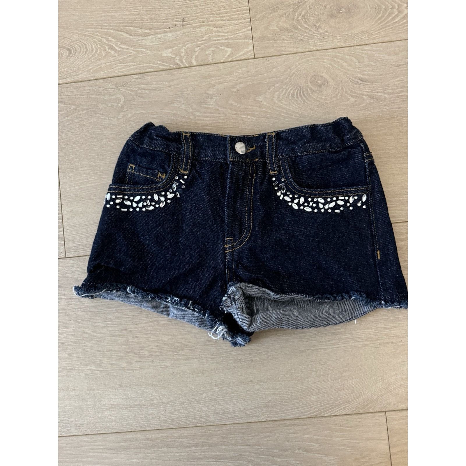 Marni Marni Kids Denim Shorts Distressed Denim Jeweled Shorts Size 28" / US 6 / IT 42 - 2 Thumbnail