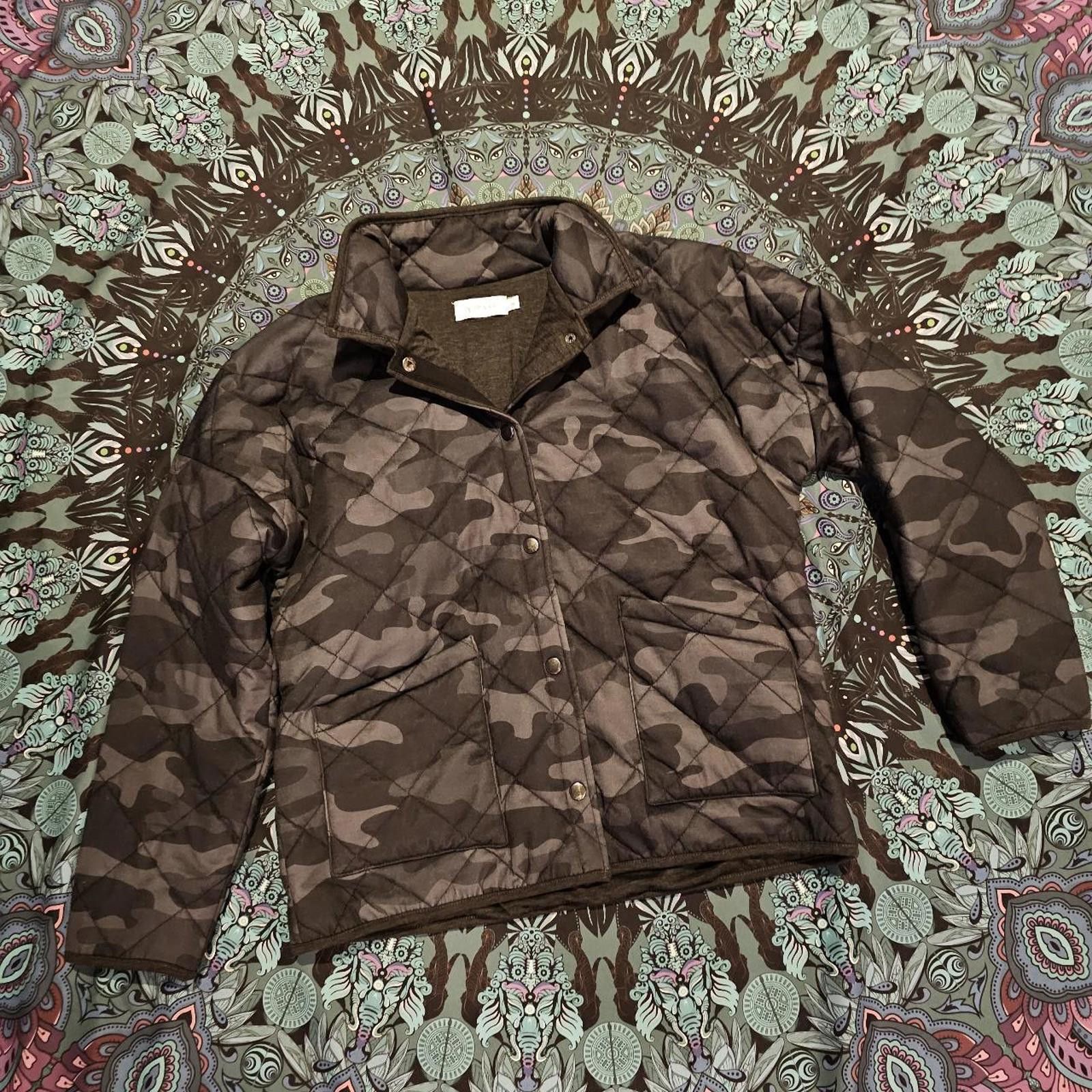 Designer Women's Black and Grey Camo Pattern Coat Size M / US 6-8 / IT 42-44 - 5 Thumbnail