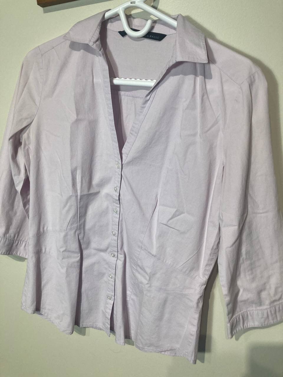 Zara Lilac Cotton Shirt Size S / US 4 / IT 40 - 3 Thumbnail