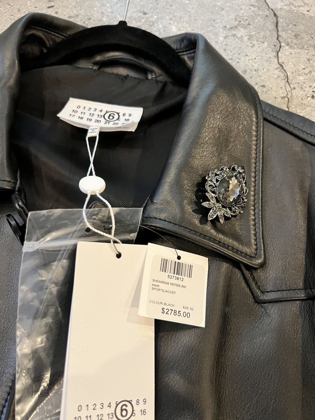Maison Margiela Leather sports jacket with brooch pins Size US L / EU 52-54 / 3 - 5 Thumbnail