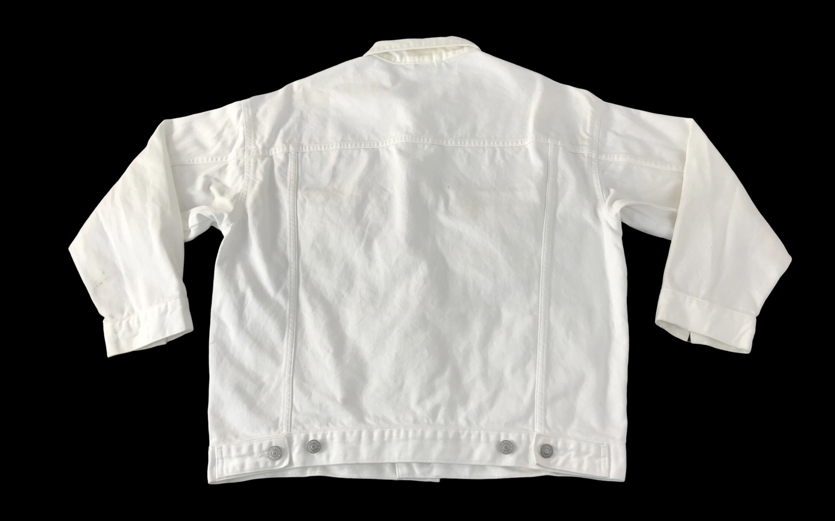 Zara Zara White Denim Jacket Trucker Streetwear Fashion Size S / US 4 / IT 40 - 2 Thumbnail