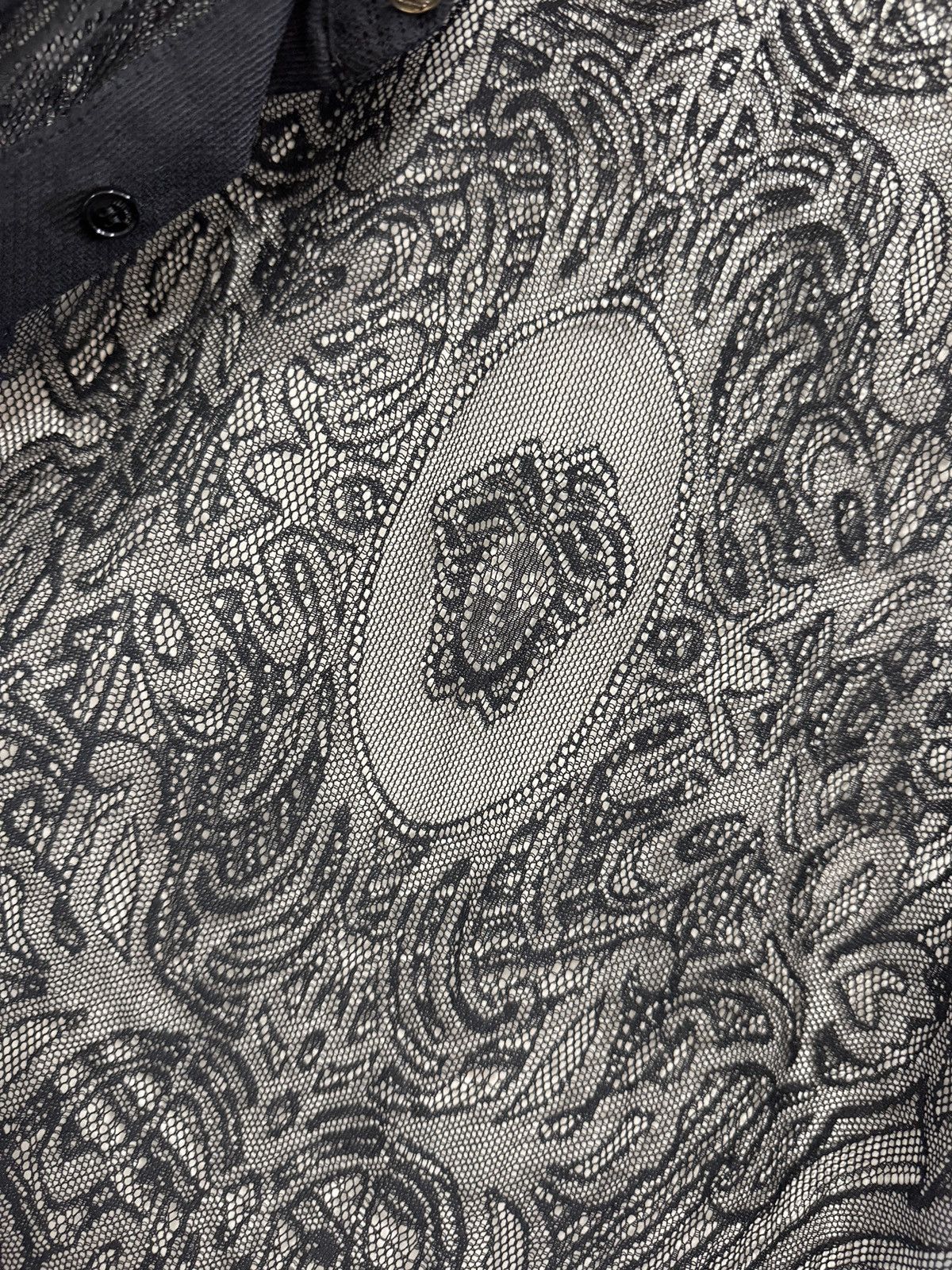 Versace SS12 Runway Lace Shirt Black Medusa French Lace Sheer 38 Size US M / EU 48-50 / 2 - 14 Thumbnail