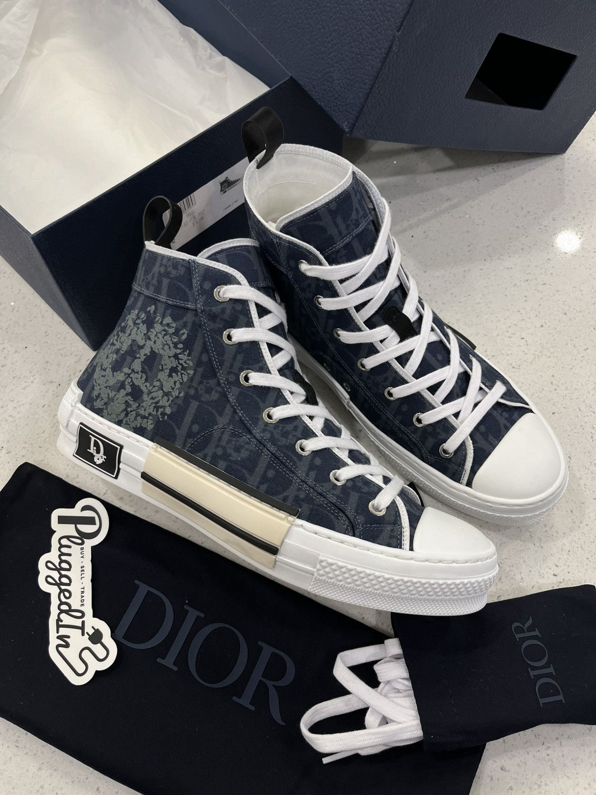 希少コラボ【Dior x Denim Tears】Sneaker B23 High-Top Sneaker DENIM TEARS × Dior Dior X Denim Tear Denim B23 | Grailed
