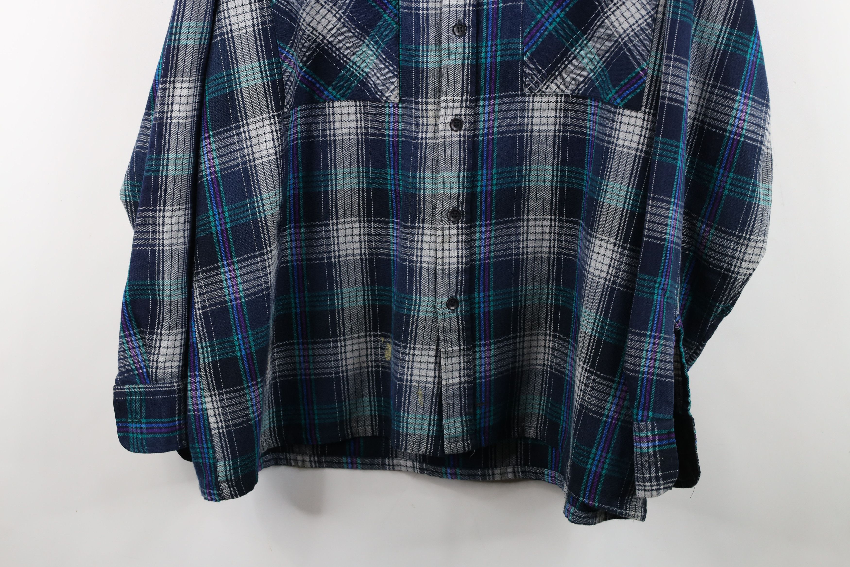 Vintage Vintage 80s 90s Streetwear Double Pocket Button Shirt Plaid Size US XL / EU 56 / 4 - 3 Thumbnail