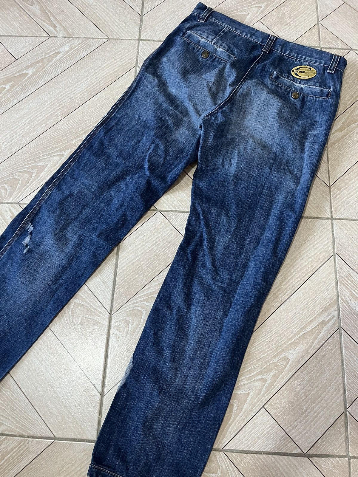 Roberto Cavalli Rare 2000s Cavalli distressed denim pants Size US 33 - 14 Thumbnail