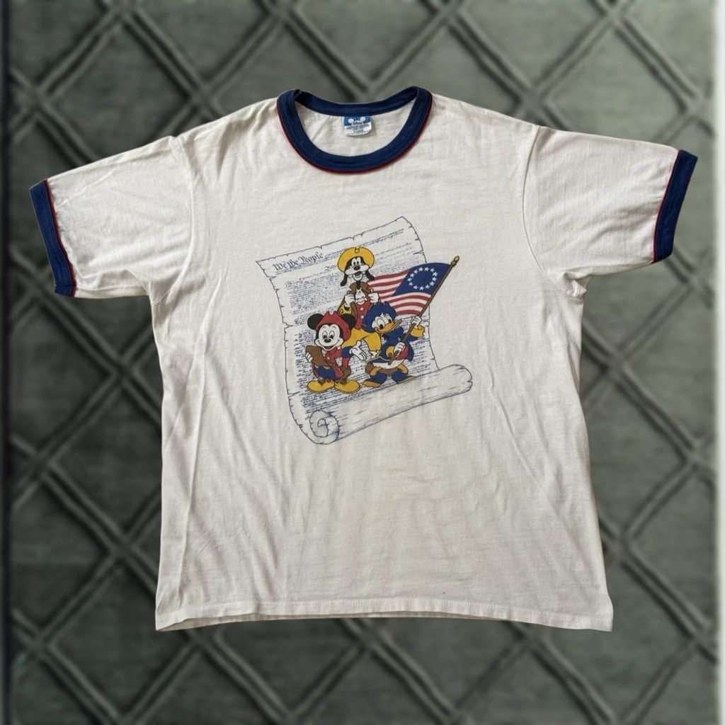 Disney VINTAGE Disney Character Fashions We The People Shirt XL Mickey Goofy USA T-Shirt Short Sleeve Crew Neck White 1990s 80s 90s Size US XL / EU 56 / 4 - 1 Thumbnail