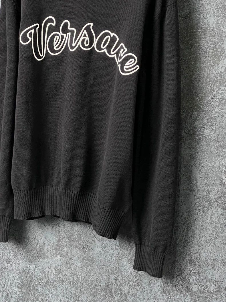 Versace Versace Letter-embroidered cotton sweater Size US S / EU 44-46 / 1 - 4 Thumbnail