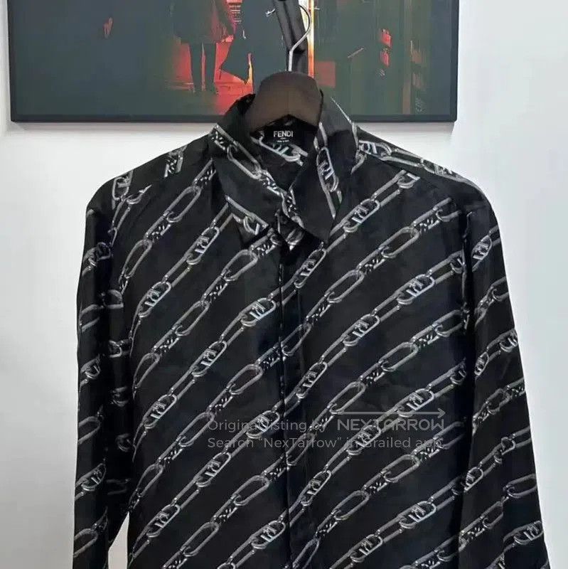 Fendi Fendi Black Silk Long Sleeve Shirt M Size . Size US M / EU 48-50 / 2 - 5 Thumbnail