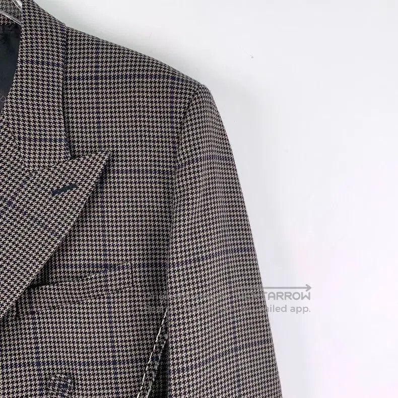 Dior Dior Brown checkered wool lapel double-breasted long-sleev Size 46R - 3 Thumbnail