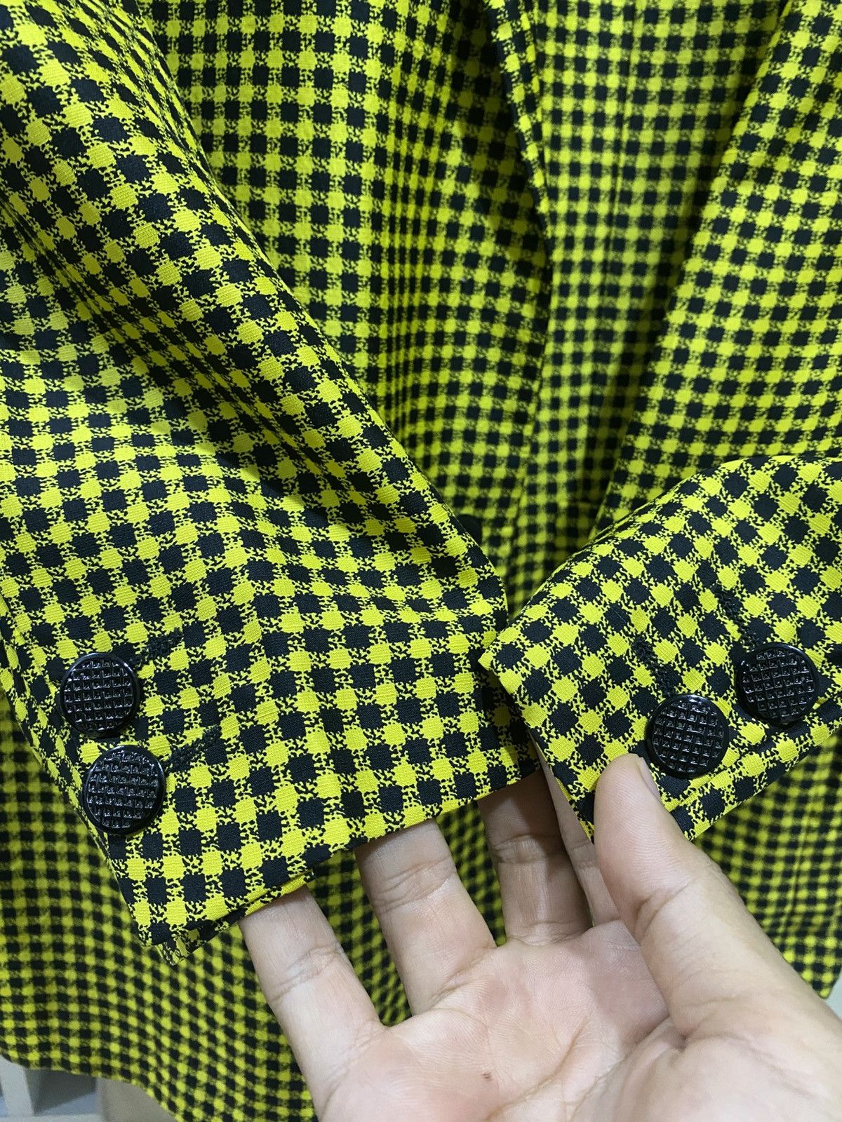 Versace Vintage Gianni Versace Silk Checked Pattern Design Jacket Size US M / EU 48-50 / 2 - 9 Thumbnail