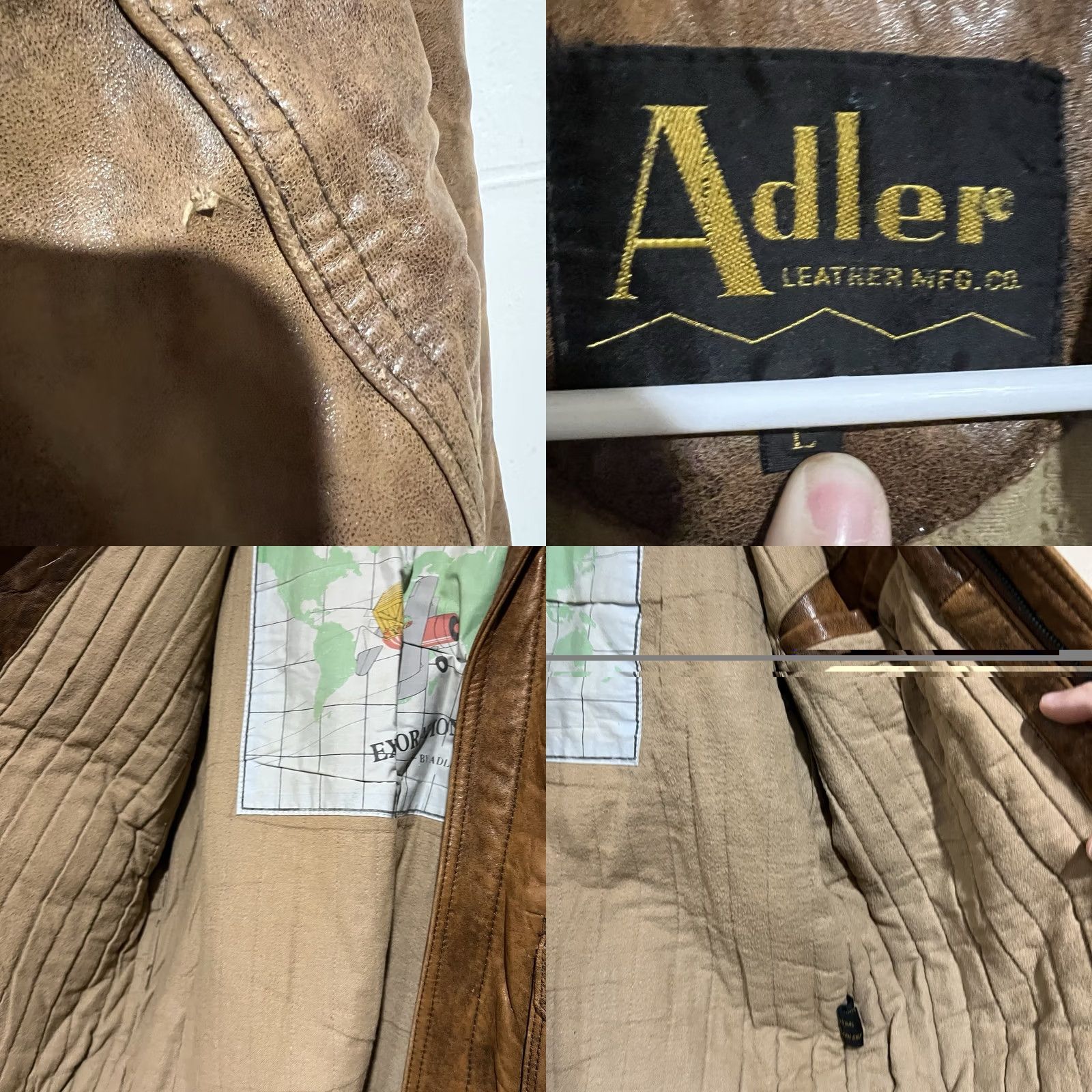 Vintage VINTAGE Adler B-90 Distressed Leather Bomber Jacket Korea L Jacket Unisex Adults Brown BOMBER Mens Womens Size US L / EU 52-54 / 3 - 8 Thumbnail
