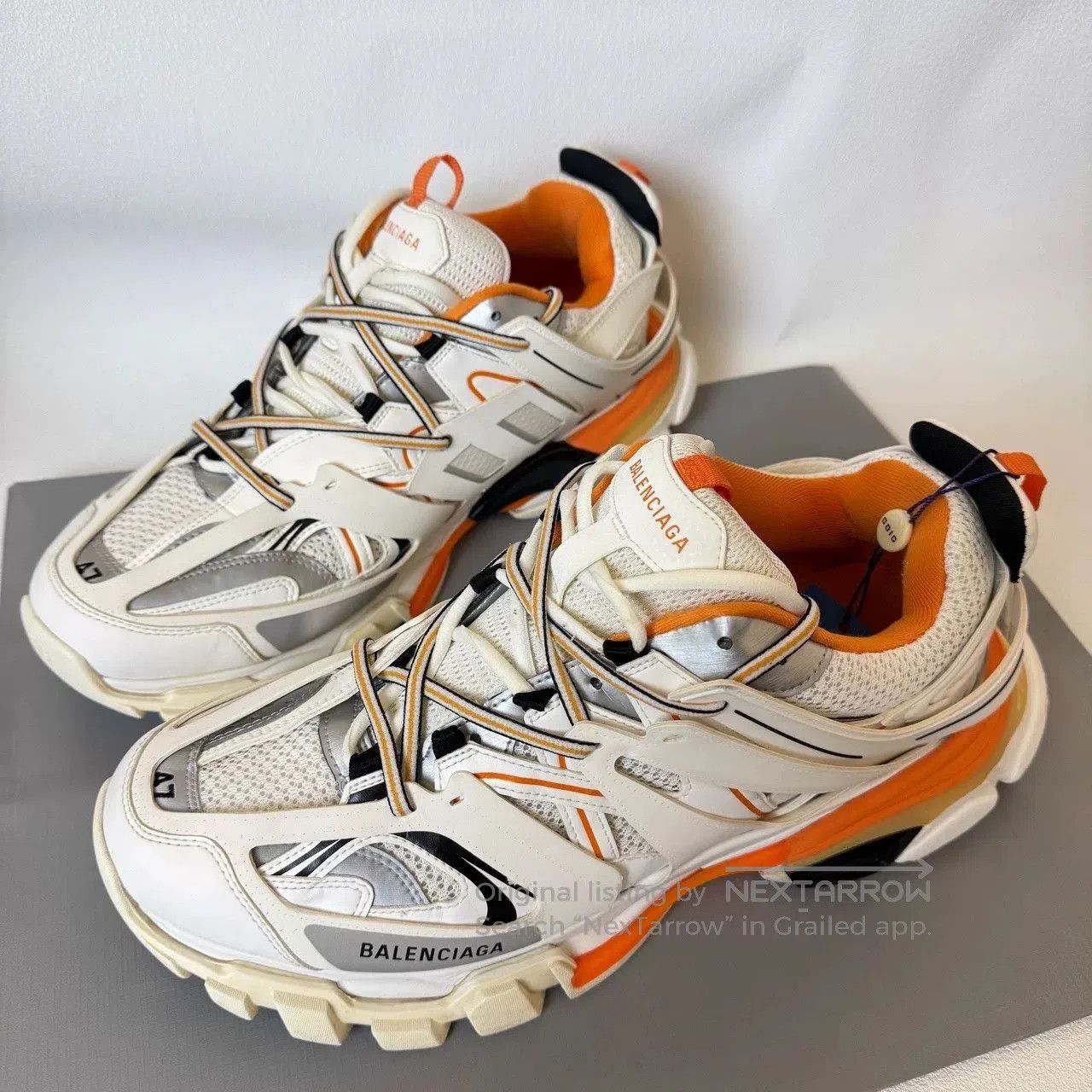 Balenciaga balenciaga track 1.0 sneakers white orange. Size US 13 / EU 46 - 1 Thumbnail