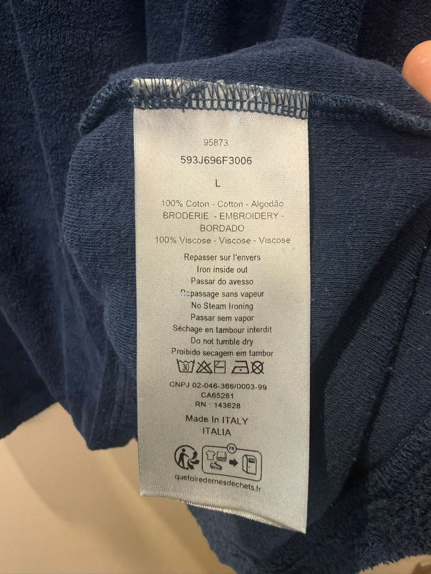 Dior DIOR Blue Embroidered Letter Towel T-Shirt Size US L / EU 52-54 / 3 - 3 Thumbnail
