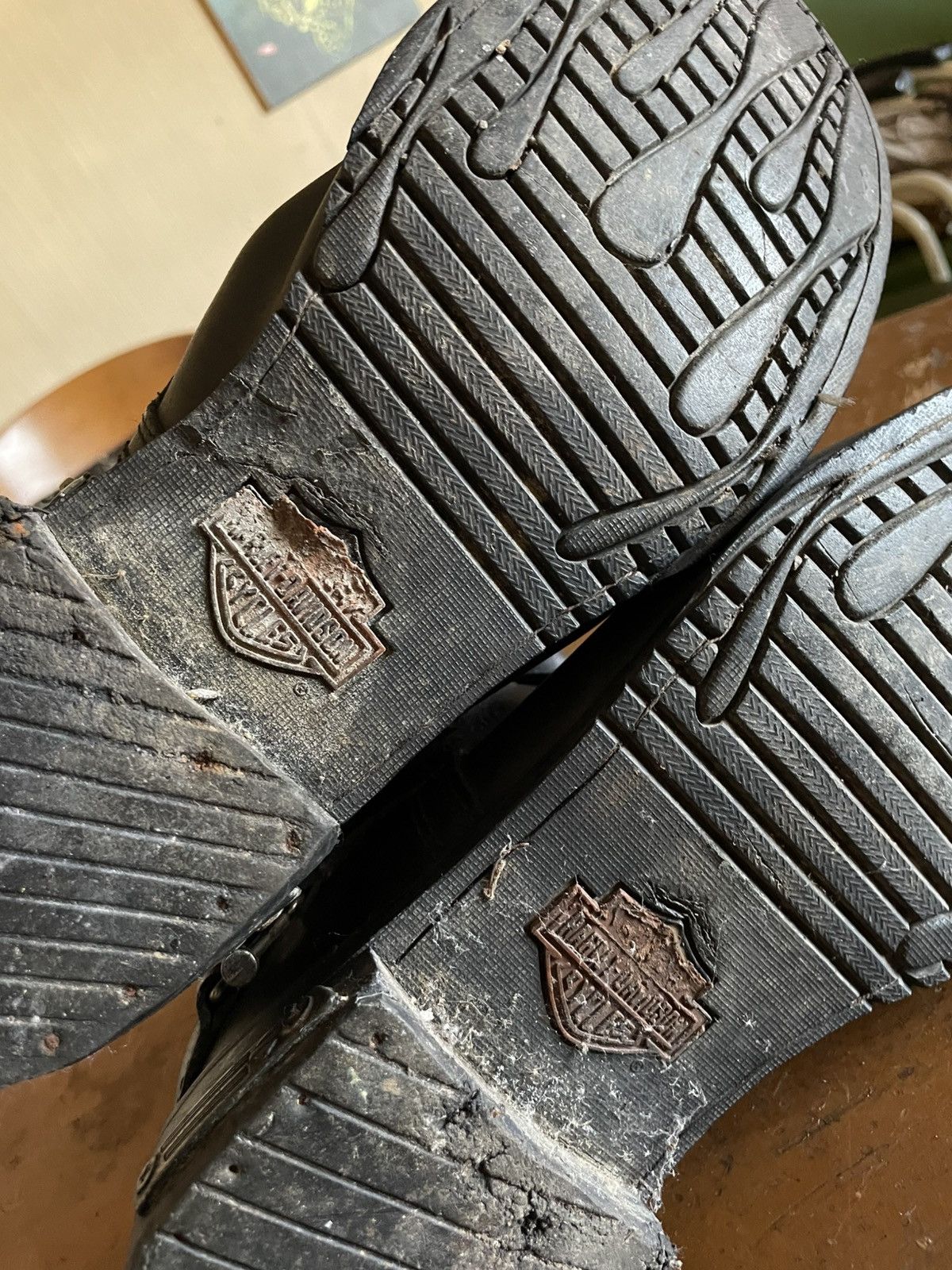 Harley Davidson × Leather × Vintage Harley Davidson Leather Upper Balance motor cycles Size US 8 / EU 41 - 4 Thumbnail