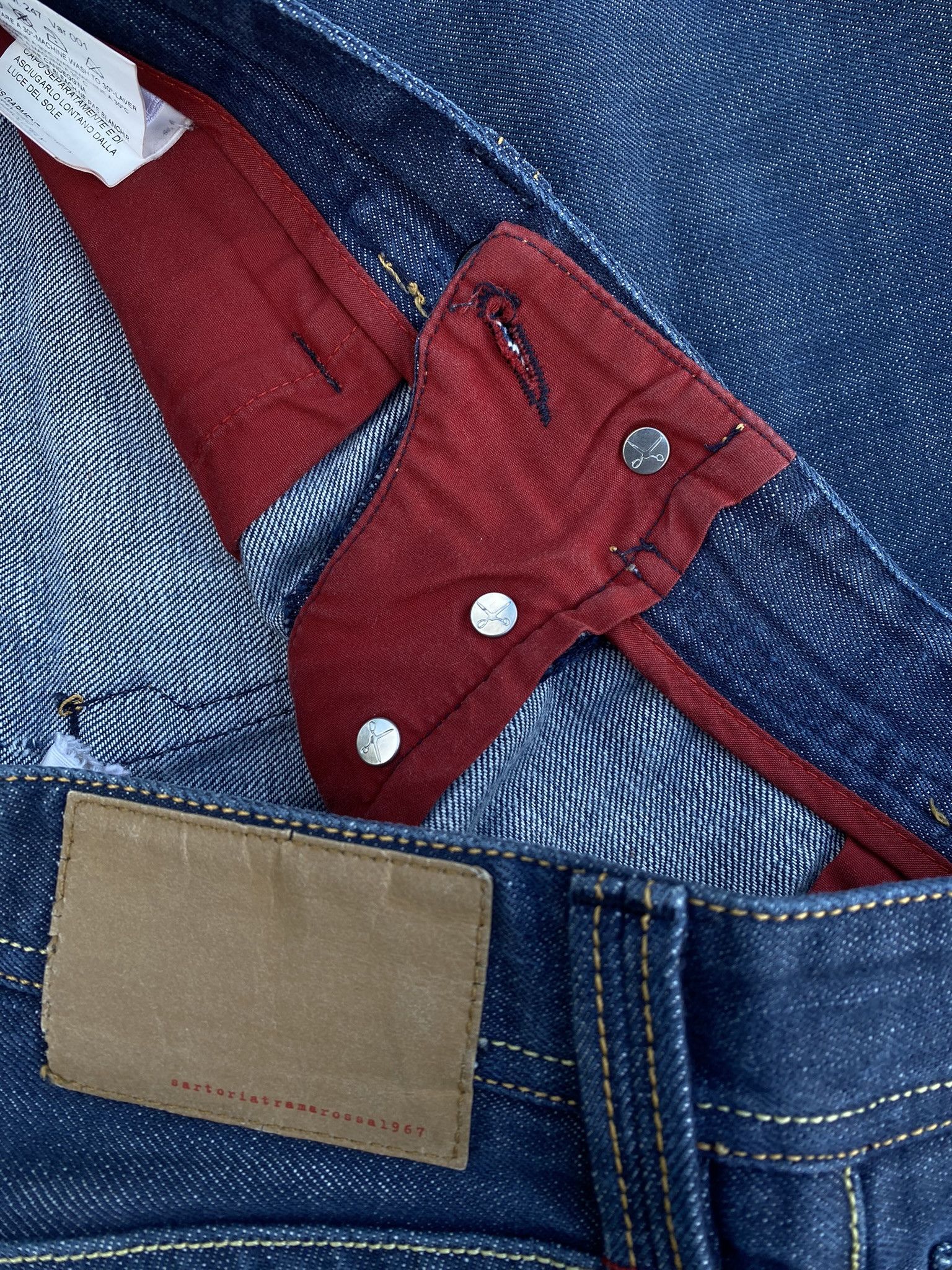 Designer SARTORIA TRAMAROSSA hand made Italy Selvedge Raw Denim Size US 32 / EU 48 - 16 Thumbnail